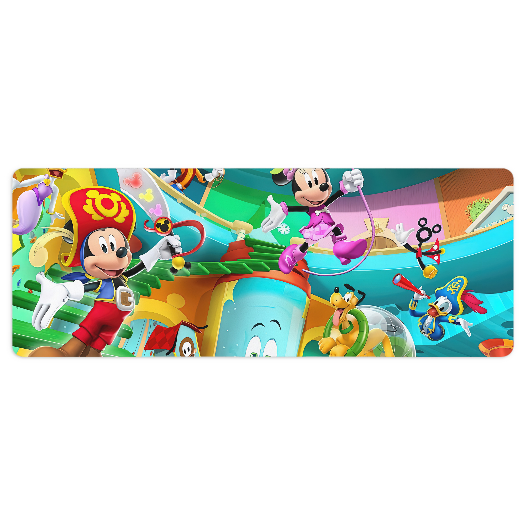 ミッキーマウス Mickey Mouse ステッチ加工 大判デスクマット／滑り止めマウスパッド