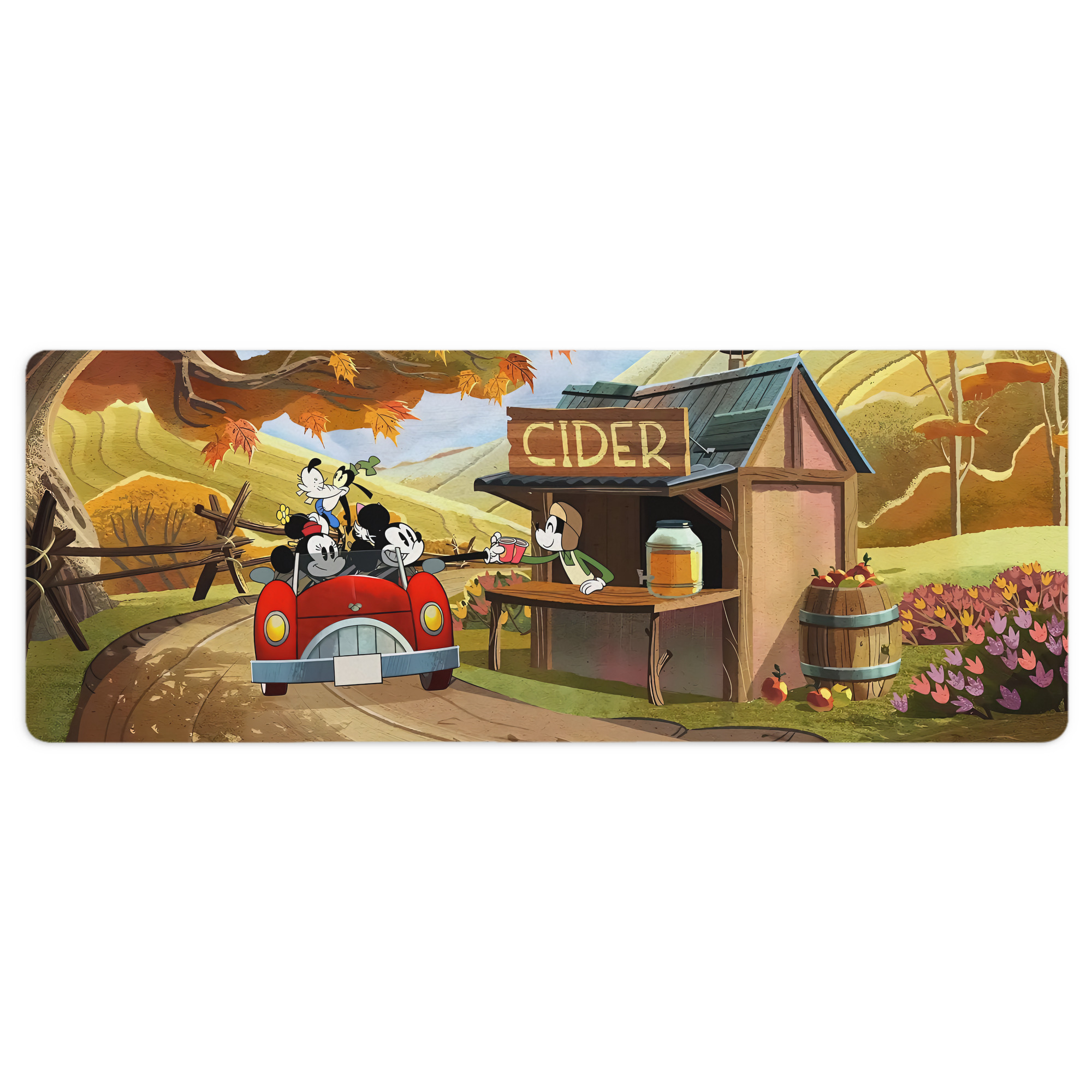 ミッキーマウス Mickey Mouse ステッチ加工 大判デスクマット／滑り止めマウスパッド