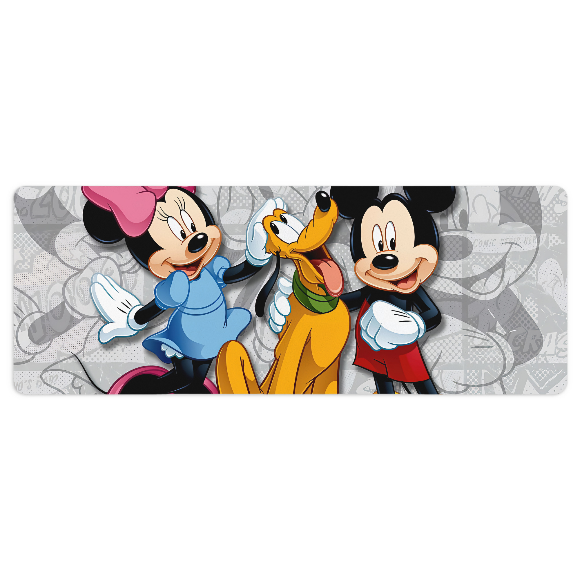 ミッキーマウス Mickey Mouse ステッチ加工 大判デスクマット／滑り止めマウスパッド