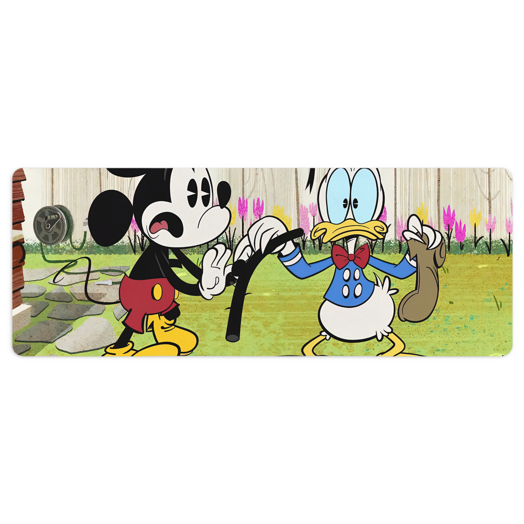 ミッキーマウス Mickey Mouse ステッチ加工 大判デスクマット／滑り止めマウスパッド
