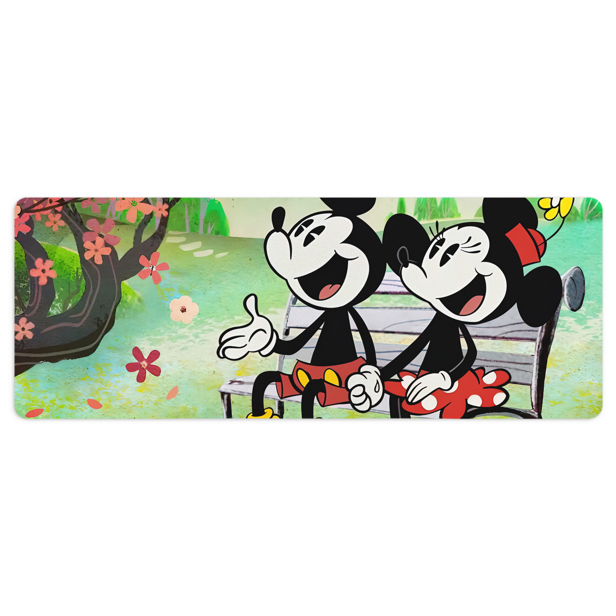 ミッキーマウス Mickey Mouse ステッチ加工 大判デスクマット／滑り止めマウスパッド