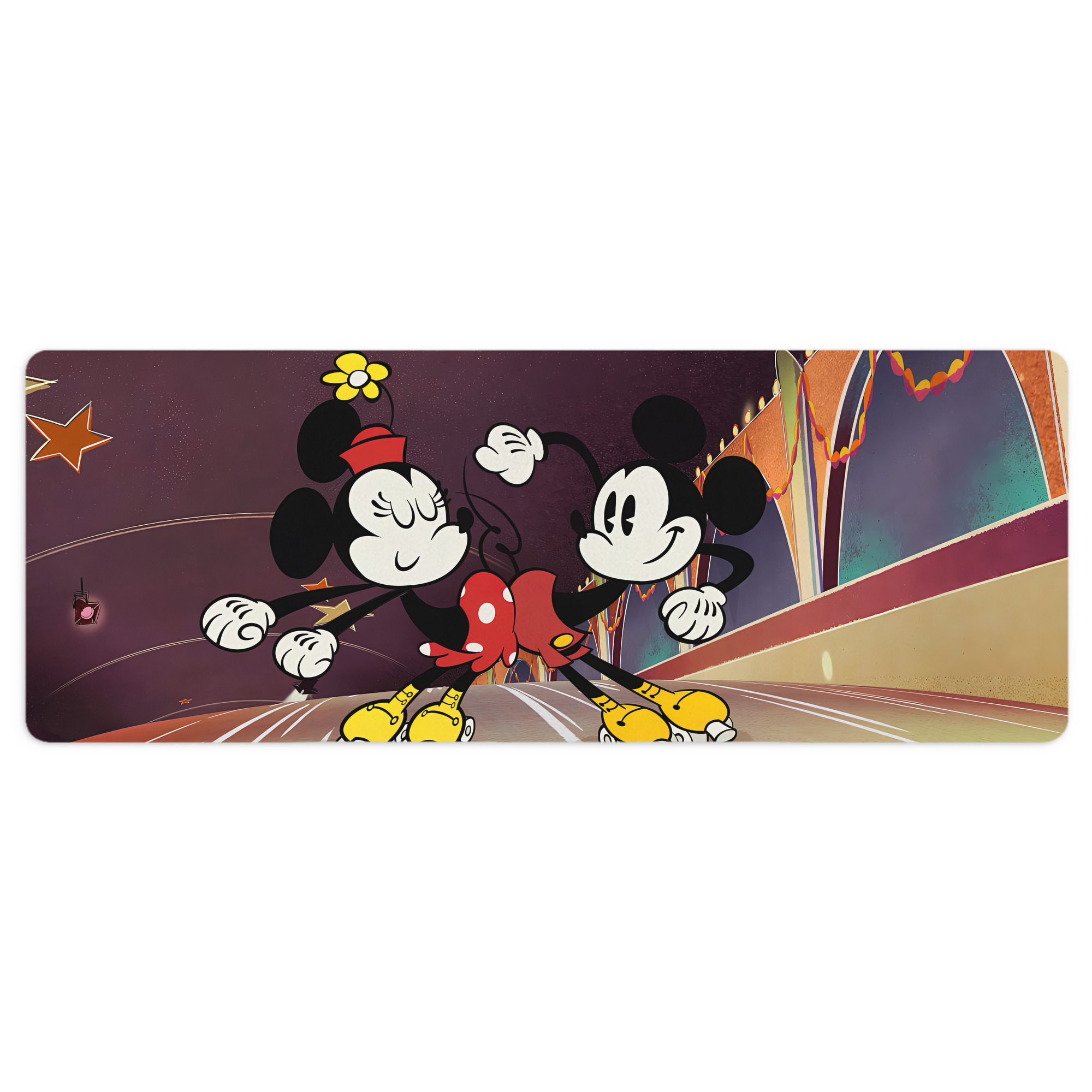 ミッキーマウス Mickey Mouse ステッチ加工 大判デスクマット／滑り止めマウスパッド