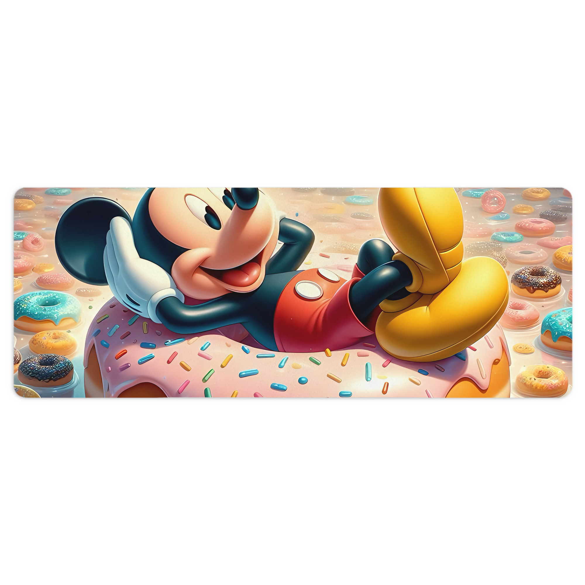 ミッキーマウス Mickey Mouse ステッチ加工 大判デスクマット／滑り止めマウスパッド