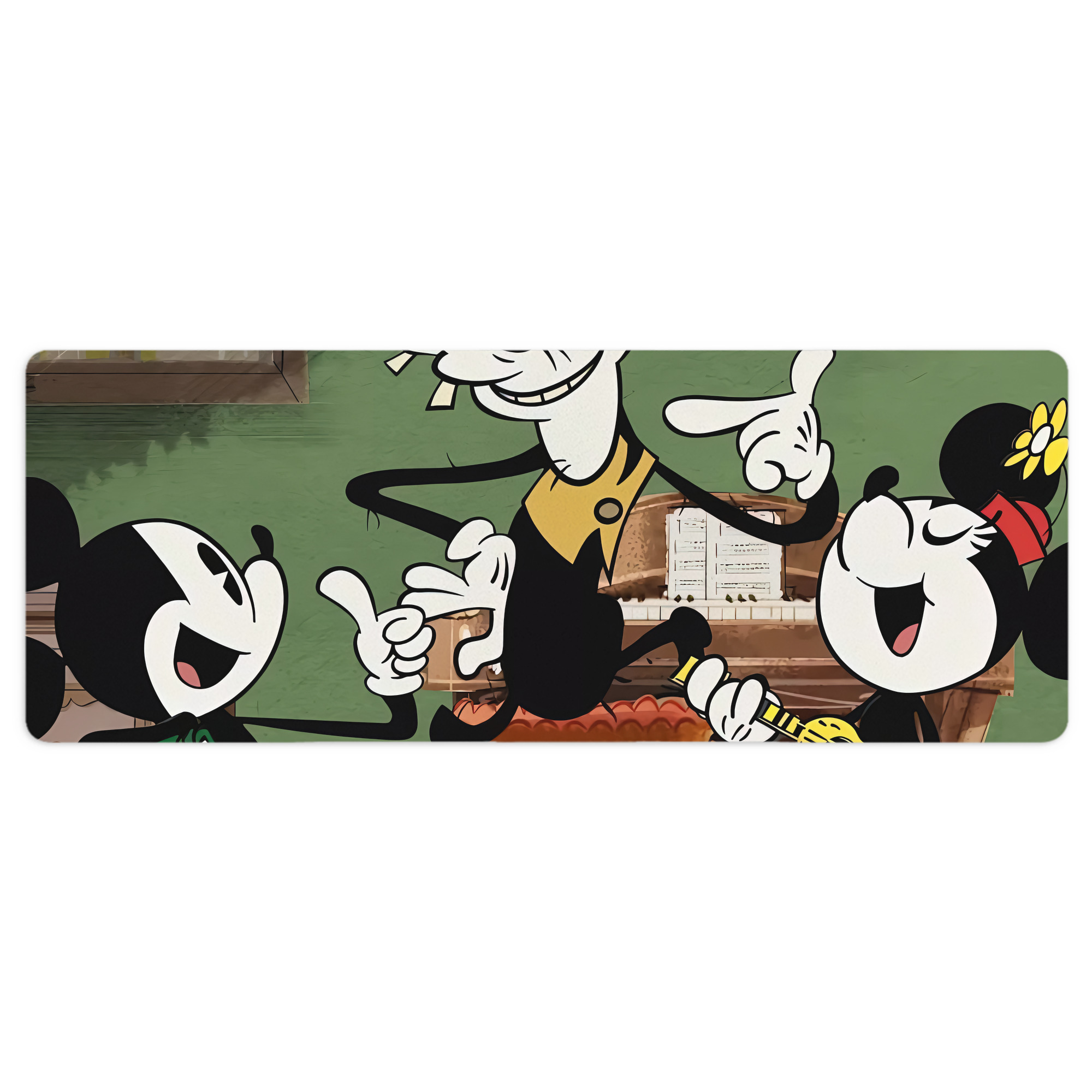 ミッキーマウス Mickey Mouse ステッチ加工 大判デスクマット／滑り止めマウスパッド