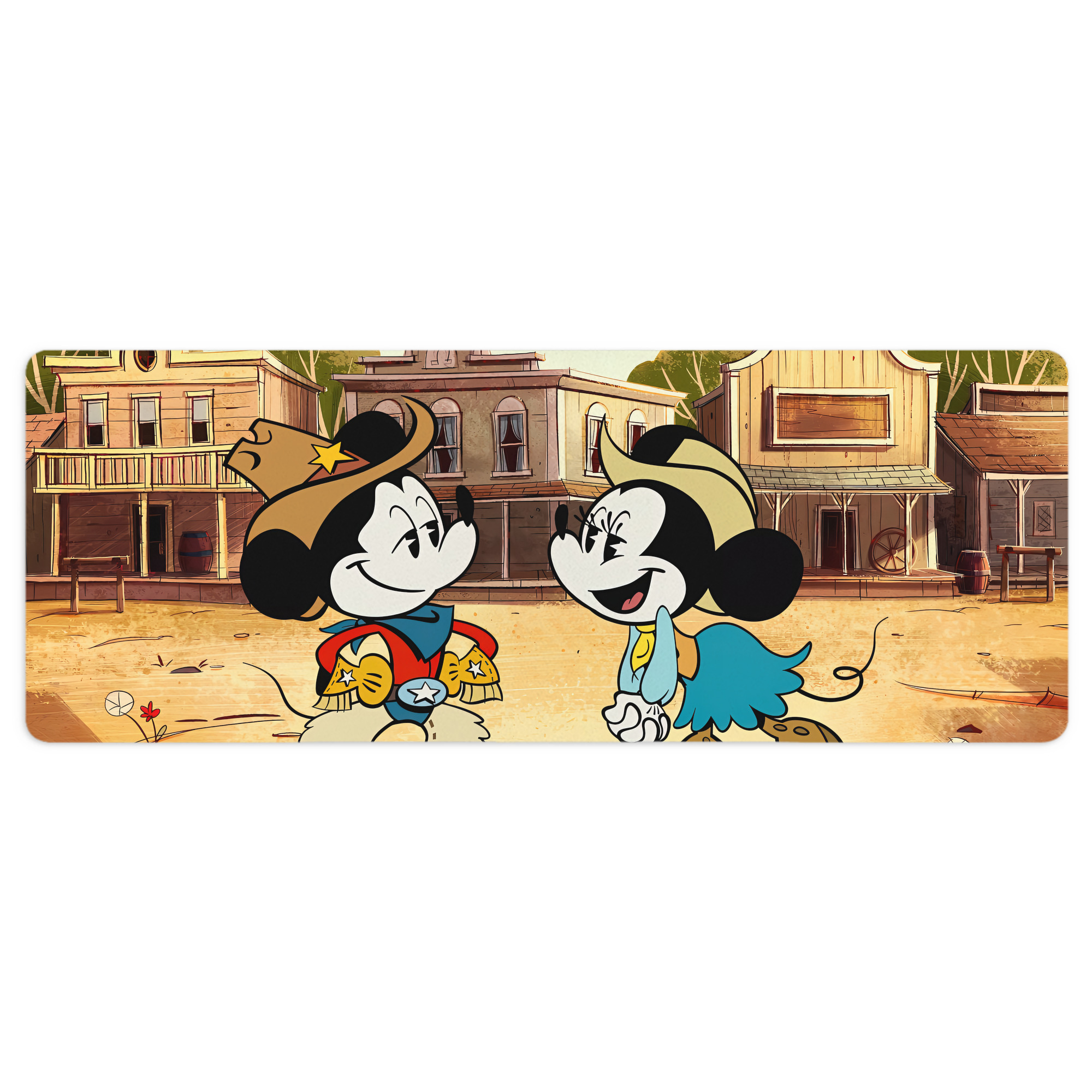 ミッキーマウス Mickey Mouse ステッチ加工 大判デスクマット／滑り止めマウスパッド