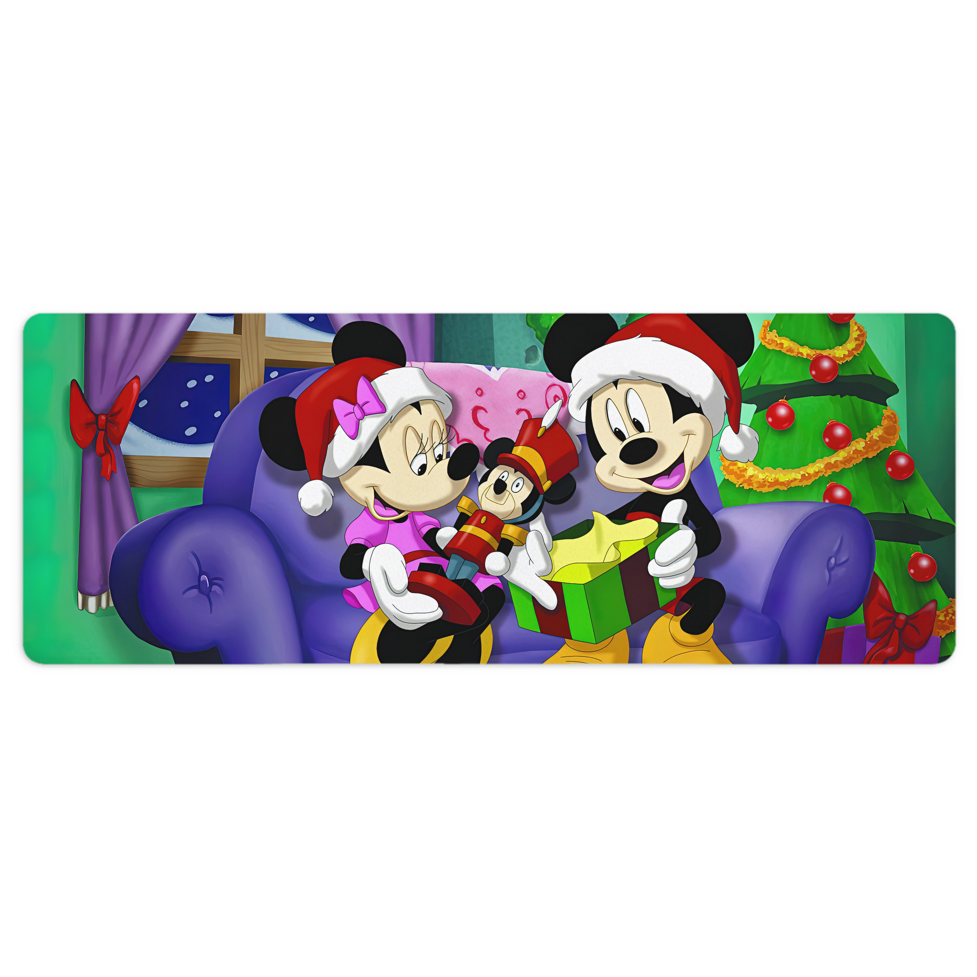 ミッキーマウス Mickey Mouse ステッチ加工 大判デスクマット／滑り止めマウスパッド