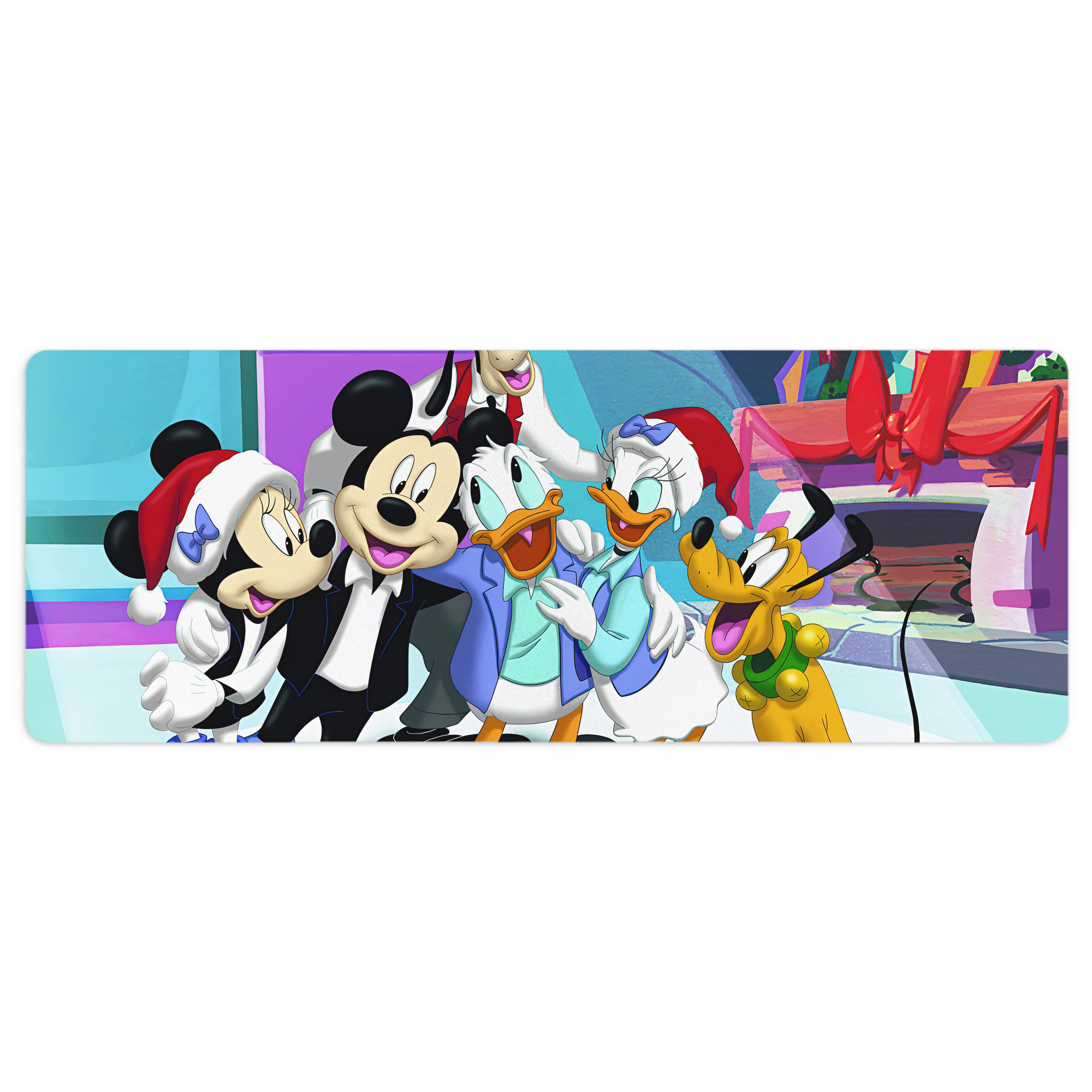 （画像用） ミッキーマウス Mickey Mouse ステッチ加工 大判デスクマット／滑り止めマウスパッド