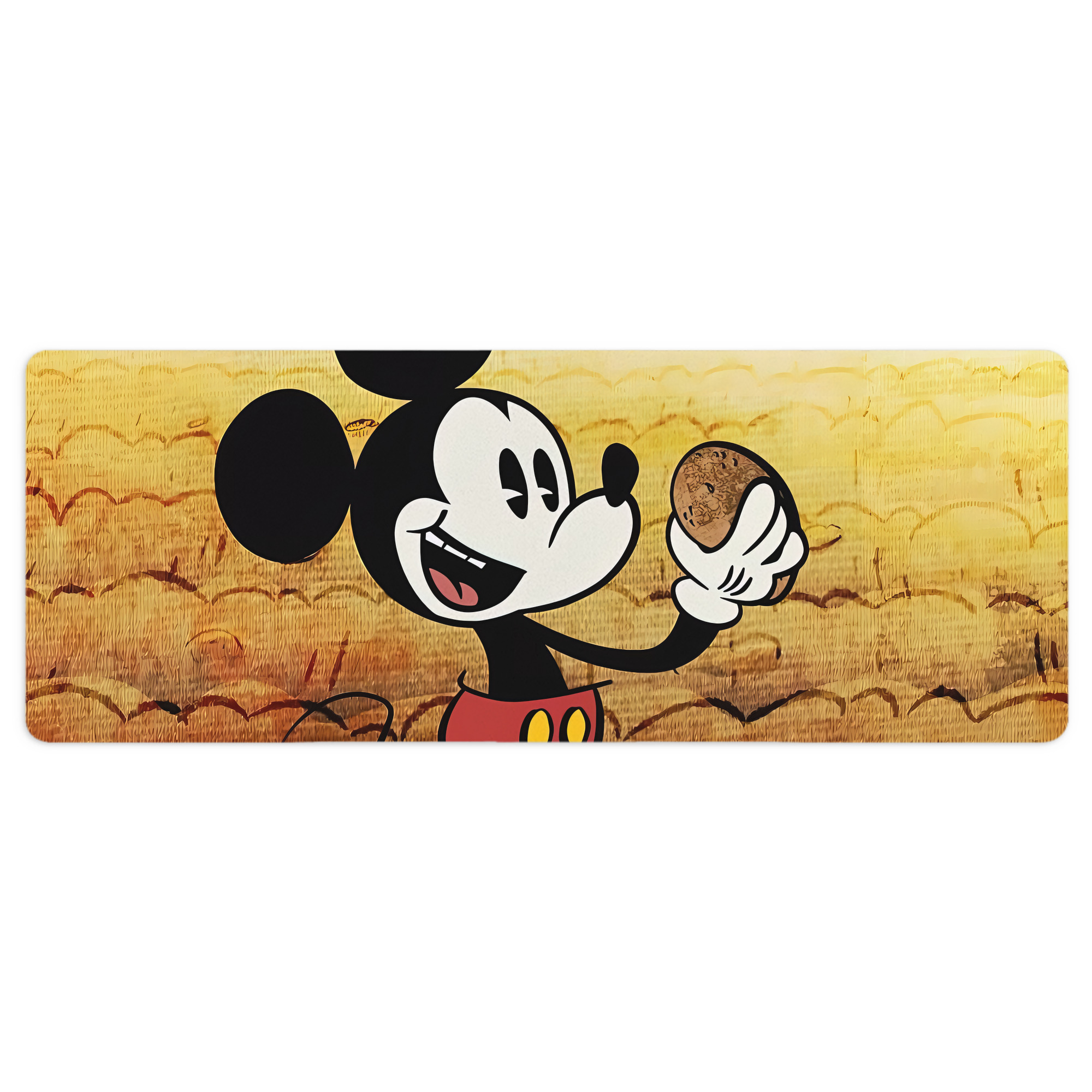 ミッキーマウス Mickey Mouse ステッチ加工 大判デスクマット／滑り止めマウスパッド