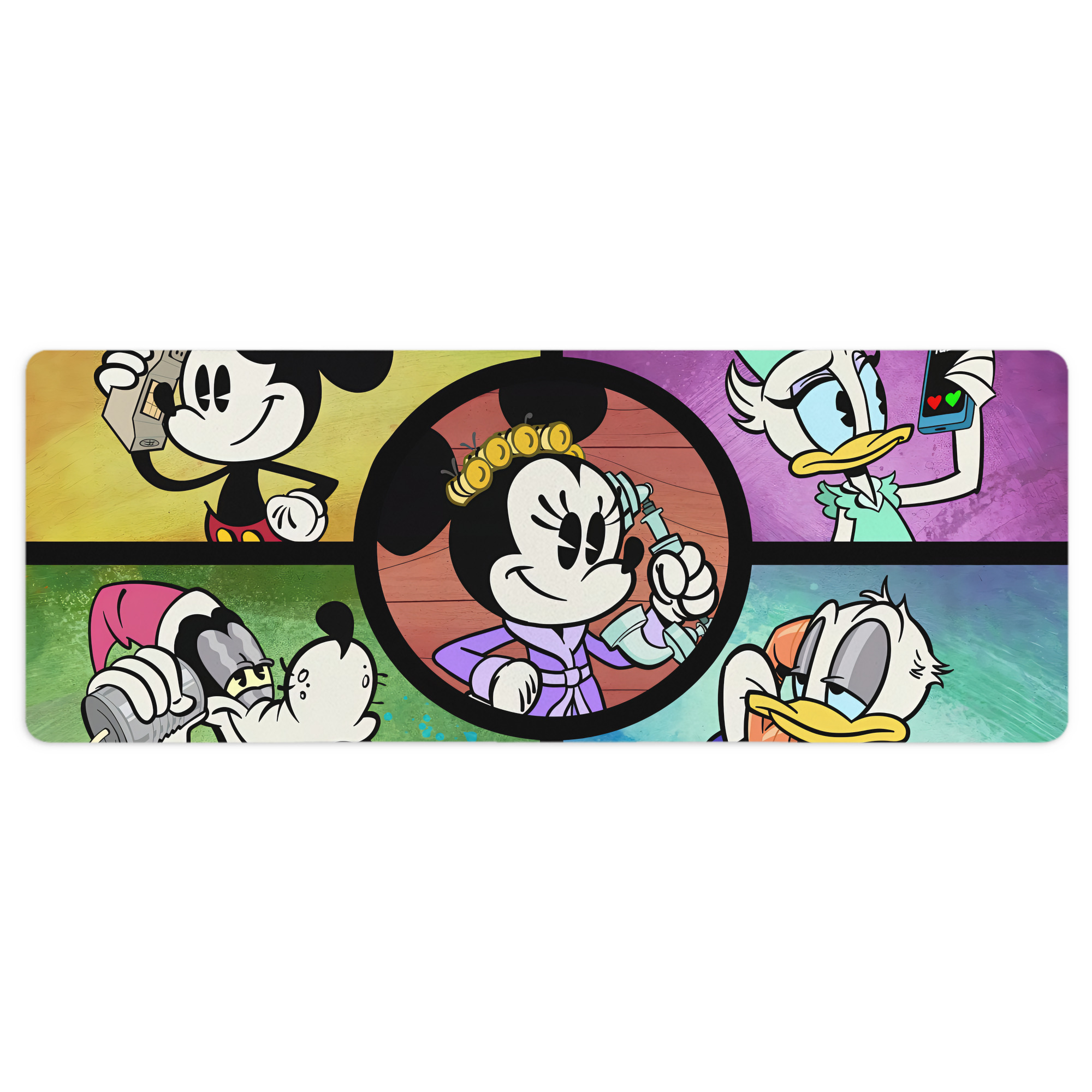ミッキーマウス Mickey Mouse ステッチ加工 大判デスクマット／滑り止めマウスパッド