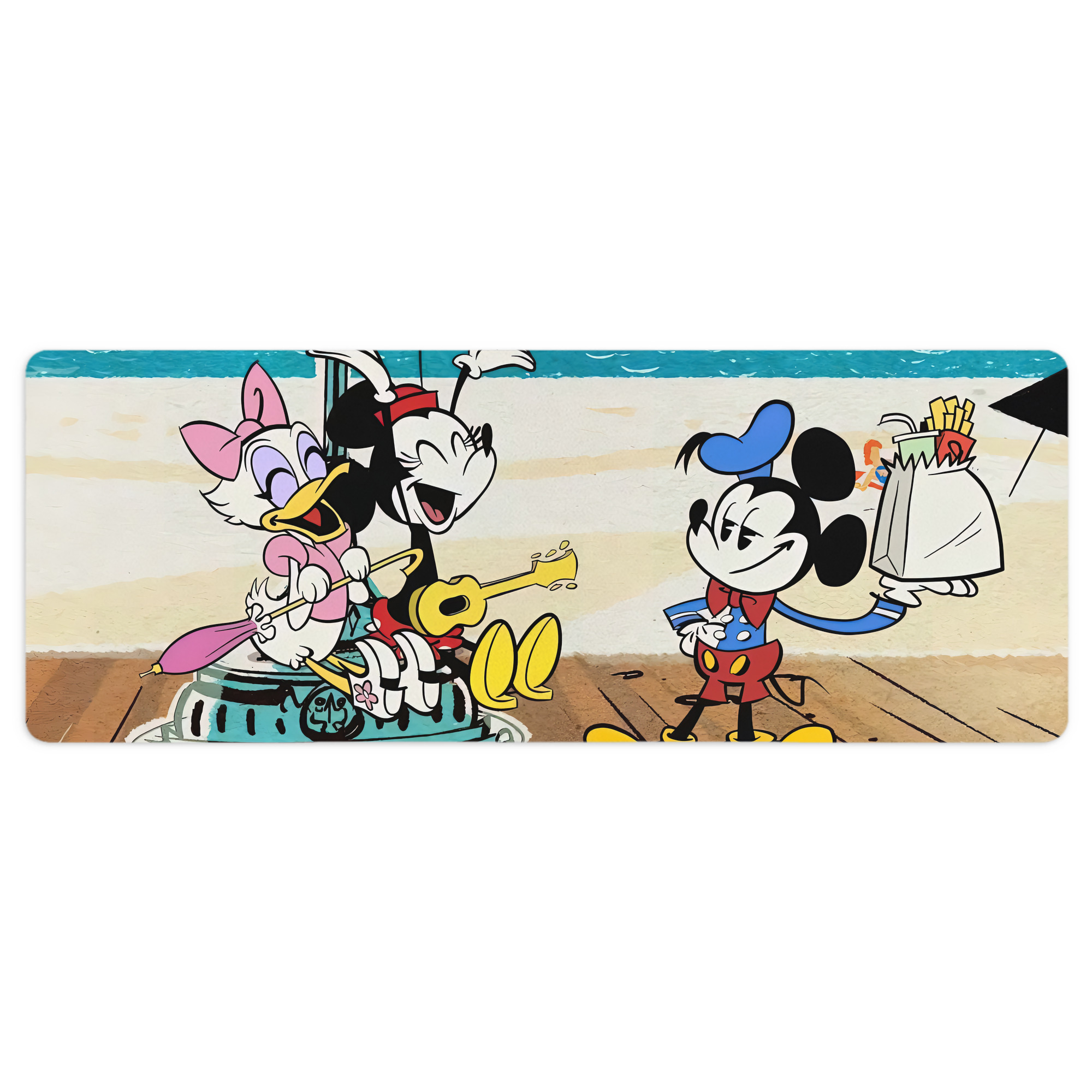 ミッキーマウス Mickey Mouse ステッチ加工 大判デスクマット／滑り止めマウスパッド