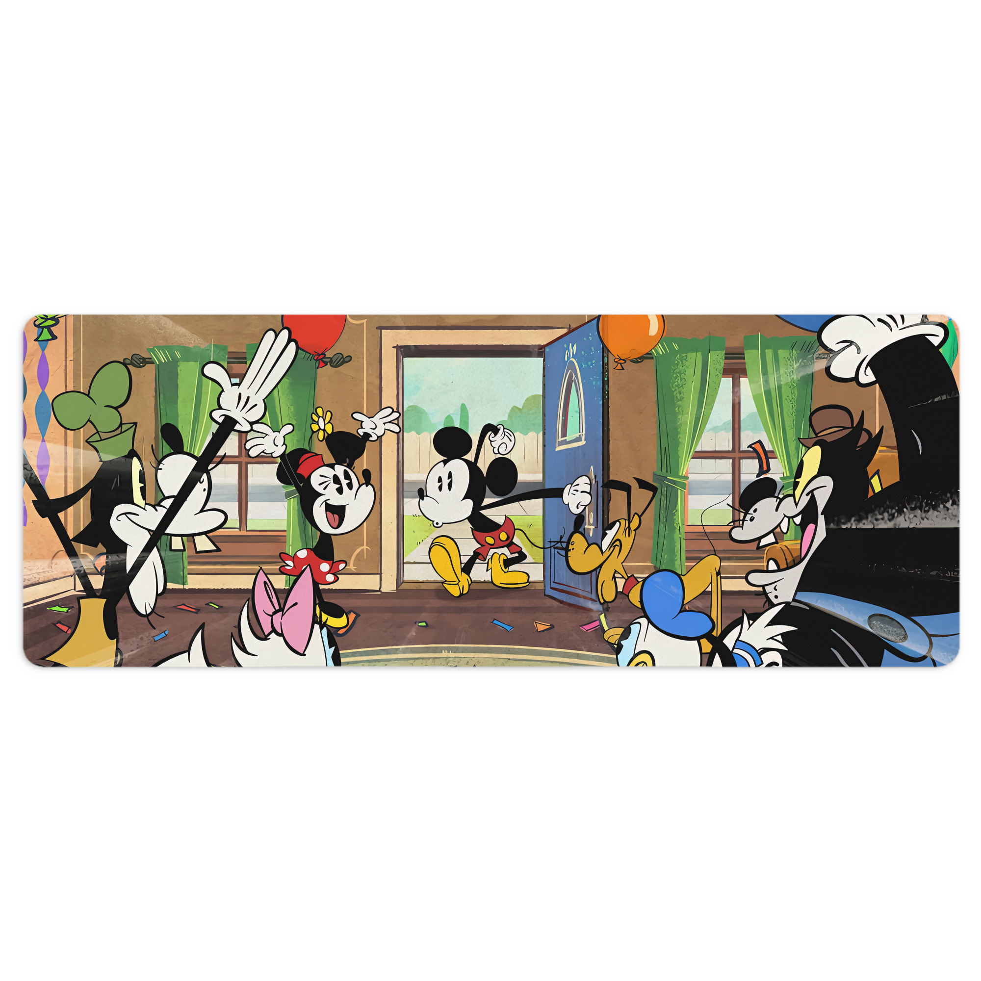 ミッキーマウス Mickey Mouse ステッチ加工 大判デスクマット／滑り止めマウスパッド