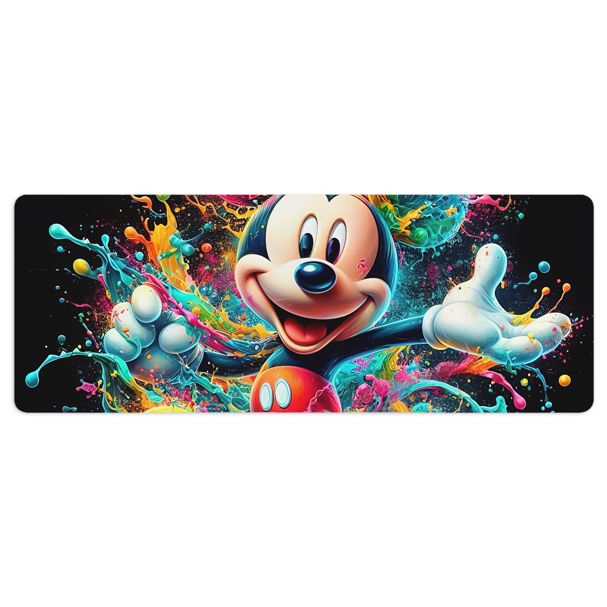 ミッキーマウス Mickey Mouse ステッチ加工 大判デスクマット／滑り止めマウスパッド