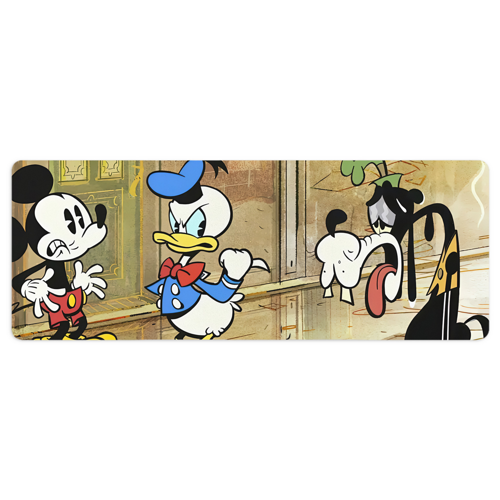 ミッキーマウス Mickey Mouse ステッチ加工 大判デスクマット／滑り止めマウスパッド