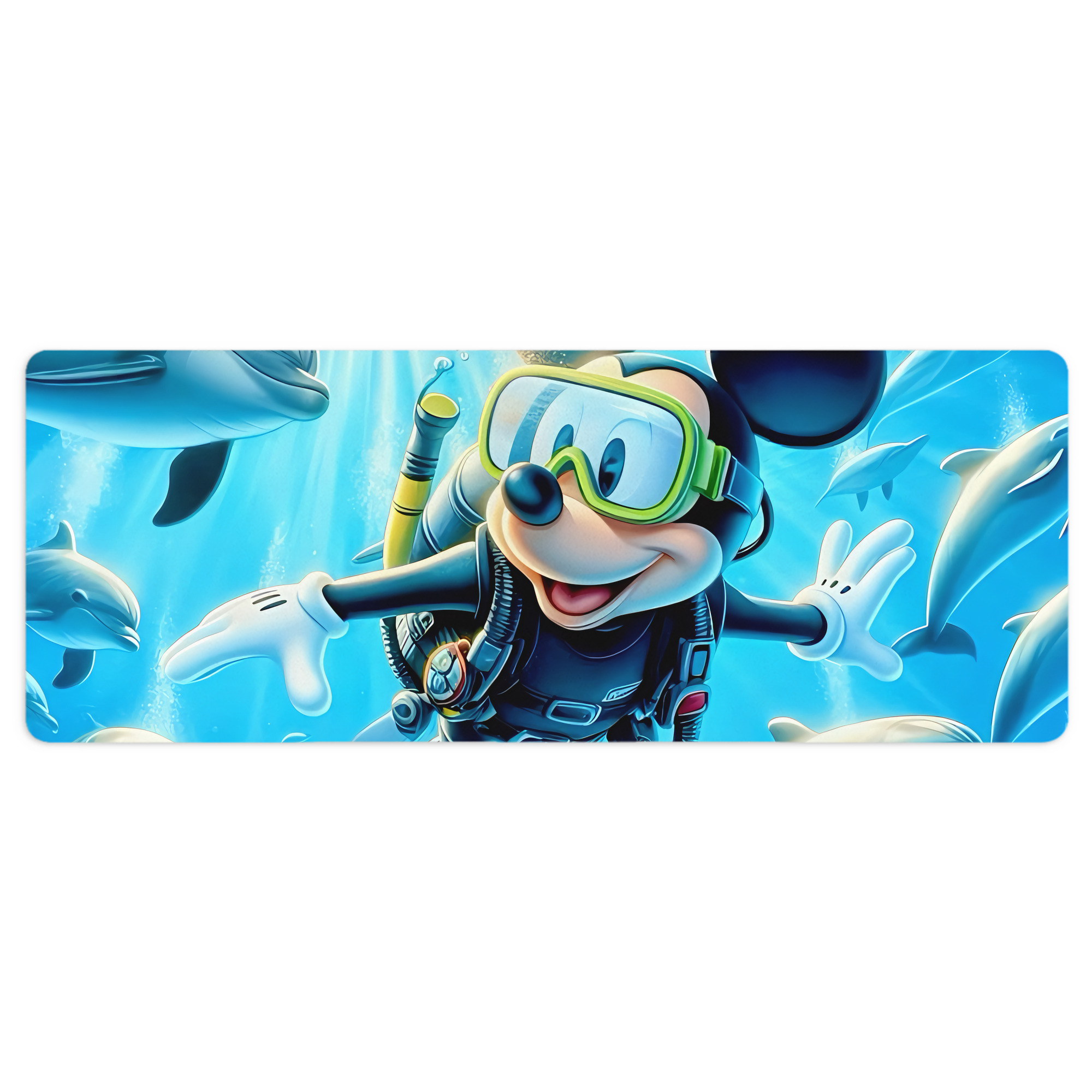 ミッキーマウス Mickey Mouse ステッチ加工 大判デスクマット／滑り止めマウスパッド