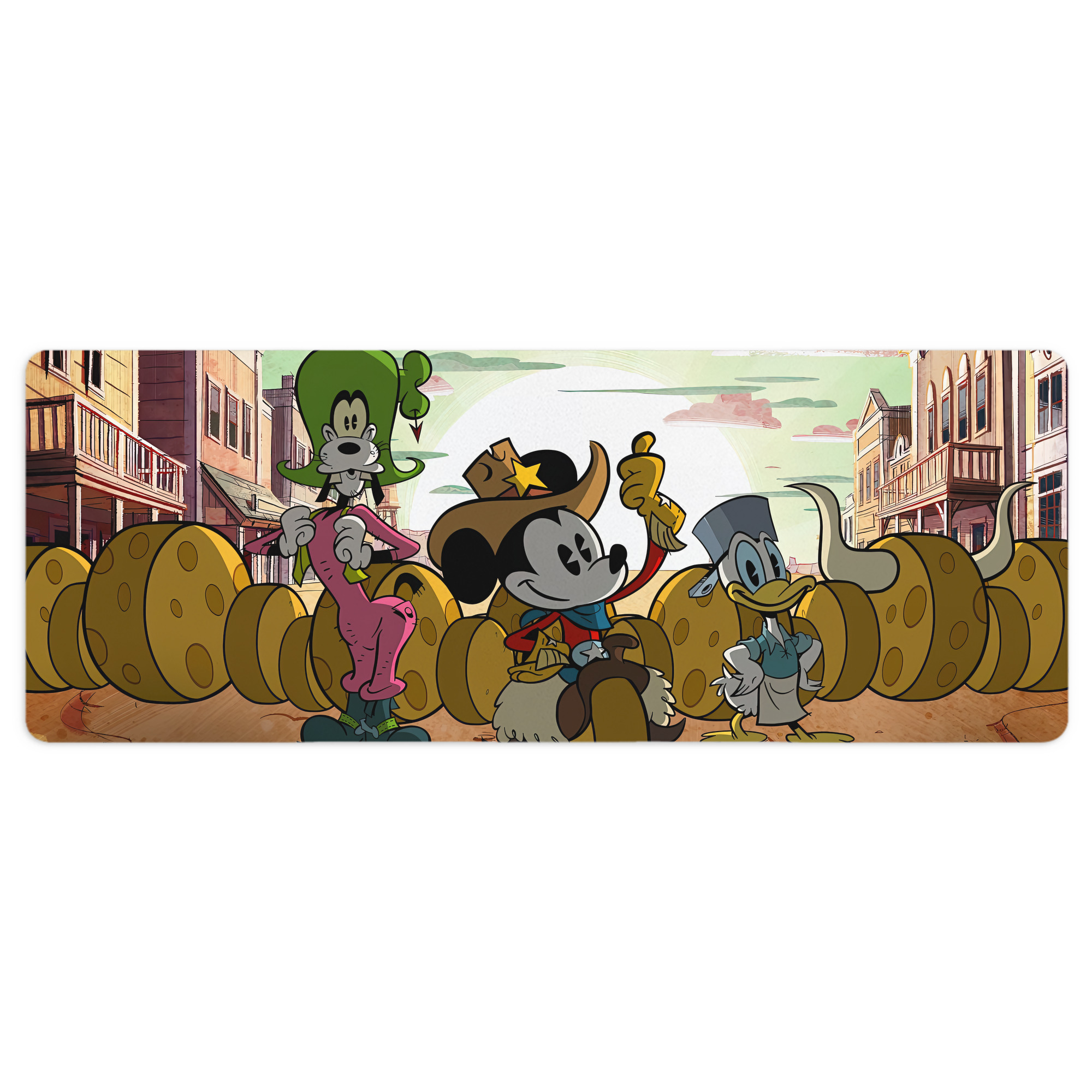 ミッキーマウス Mickey Mouse ステッチ加工 大判デスクマット／滑り止めマウスパッド