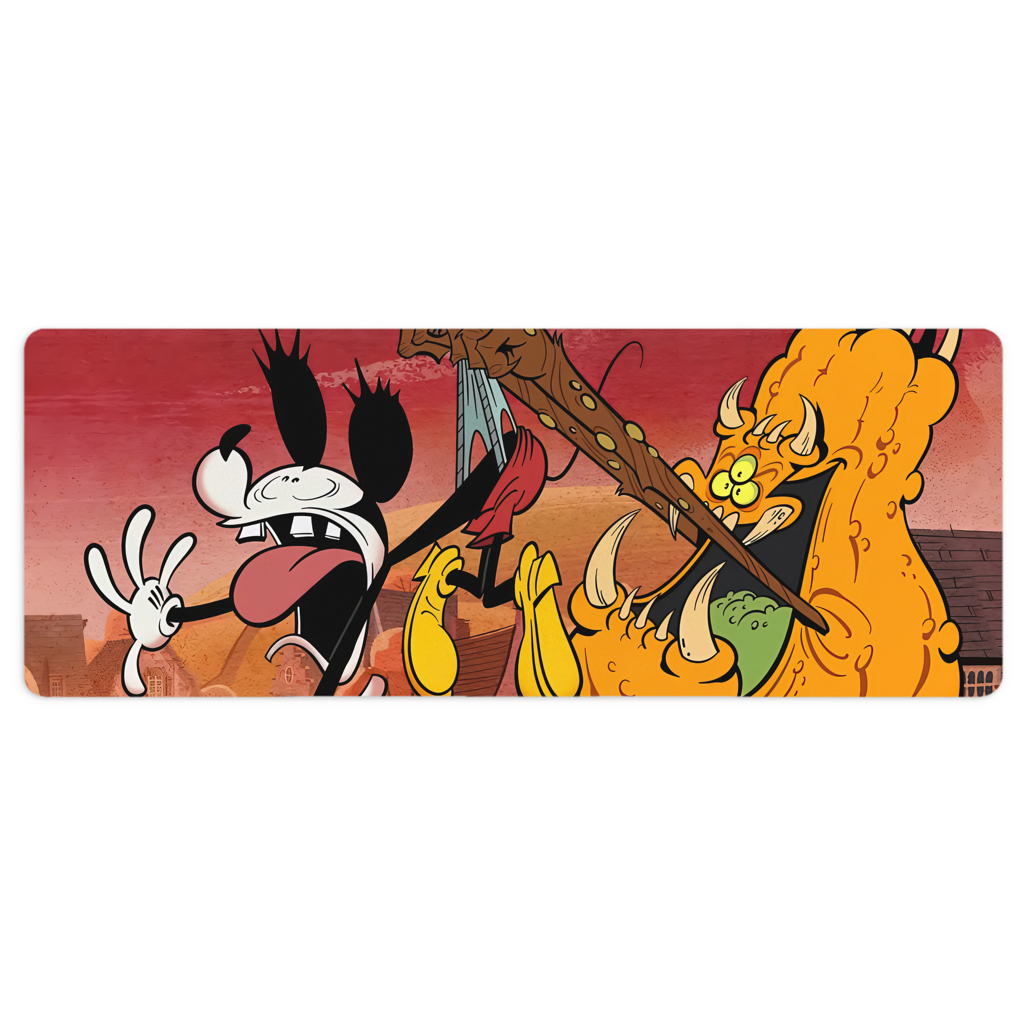 ミッキーマウス Mickey Mouse ステッチ加工 大判デスクマット／滑り止めマウスパッド