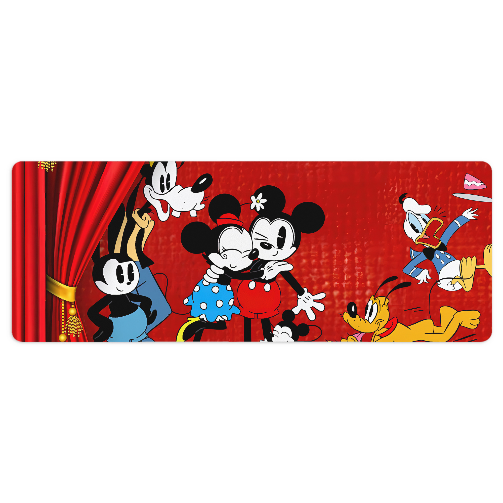 ミッキーマウス Mickey Mouse ステッチ加工 大判デスクマット／滑り止めマウスパッド