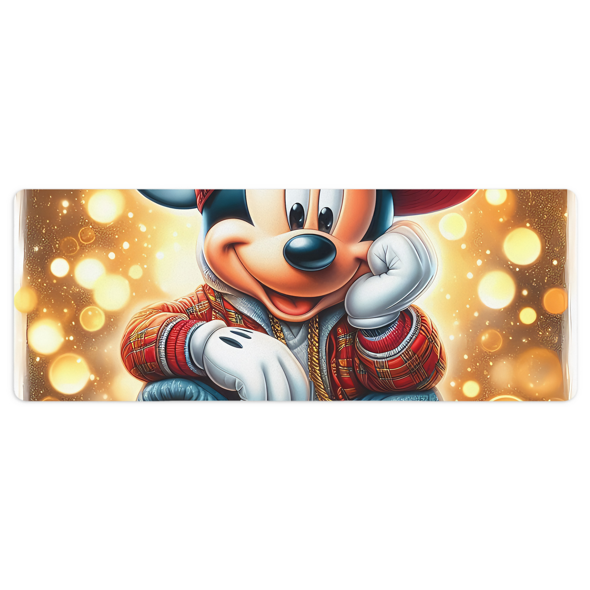 ミッキーマウス Mickey Mouse ステッチ加工 大判デスクマット／滑り止めマウスパッド