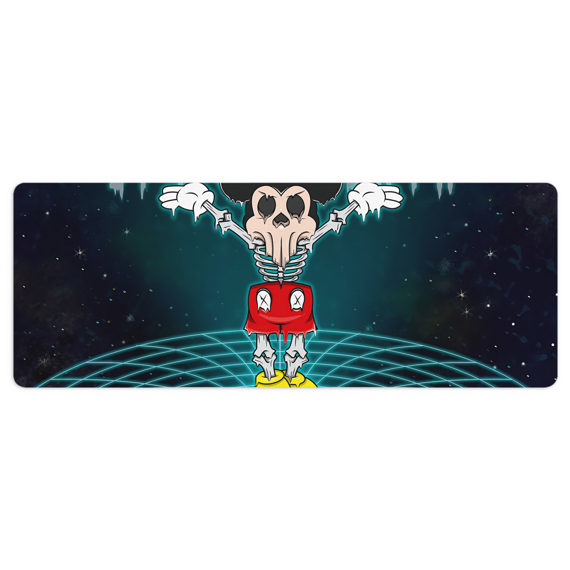 ミッキーマウス Mickey Mouse ステッチ加工 大判デスクマット／滑り止めマウスパッド