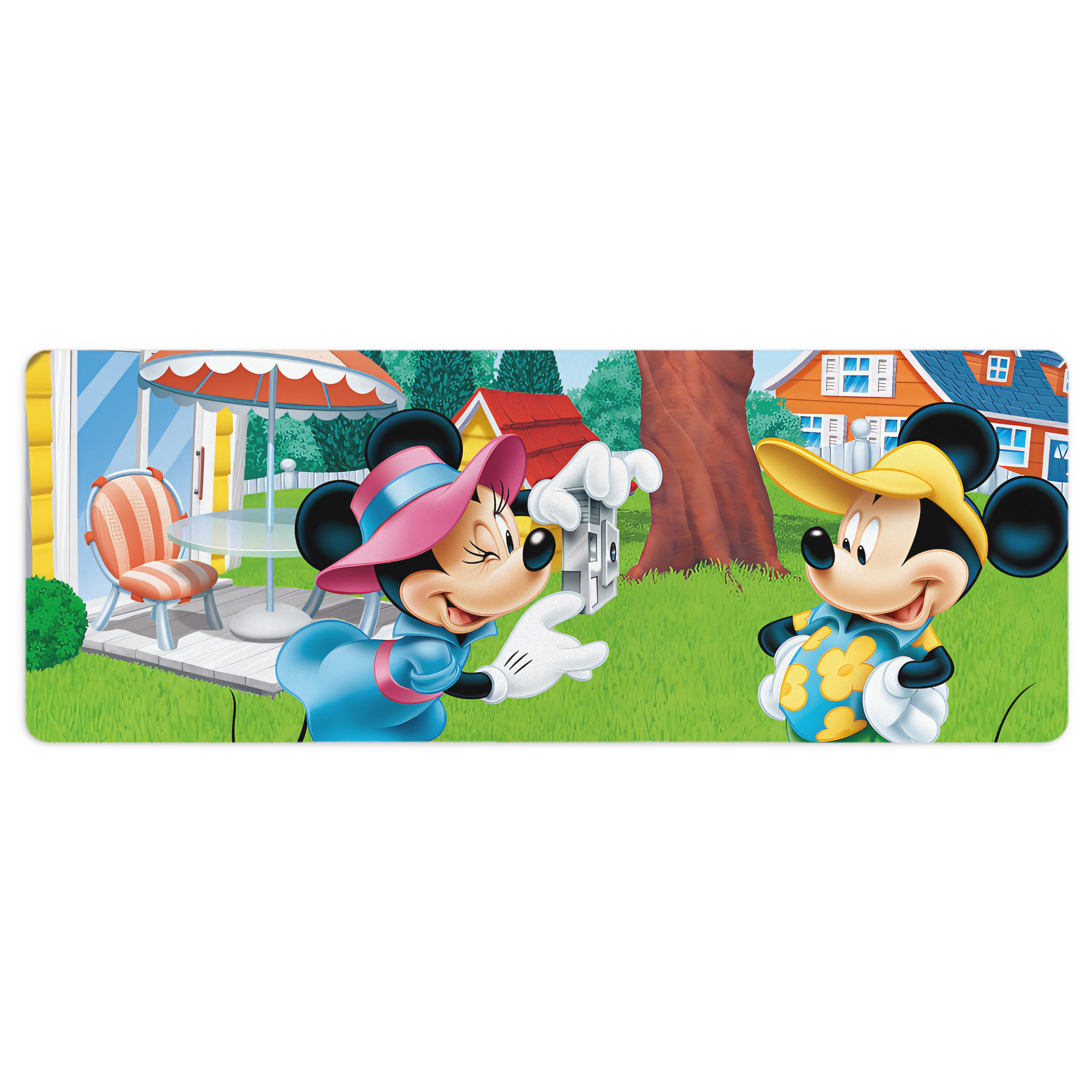 ミッキーマウス Mickey Mouse ステッチ加工 大判デスクマット／滑り止めマウスパッド