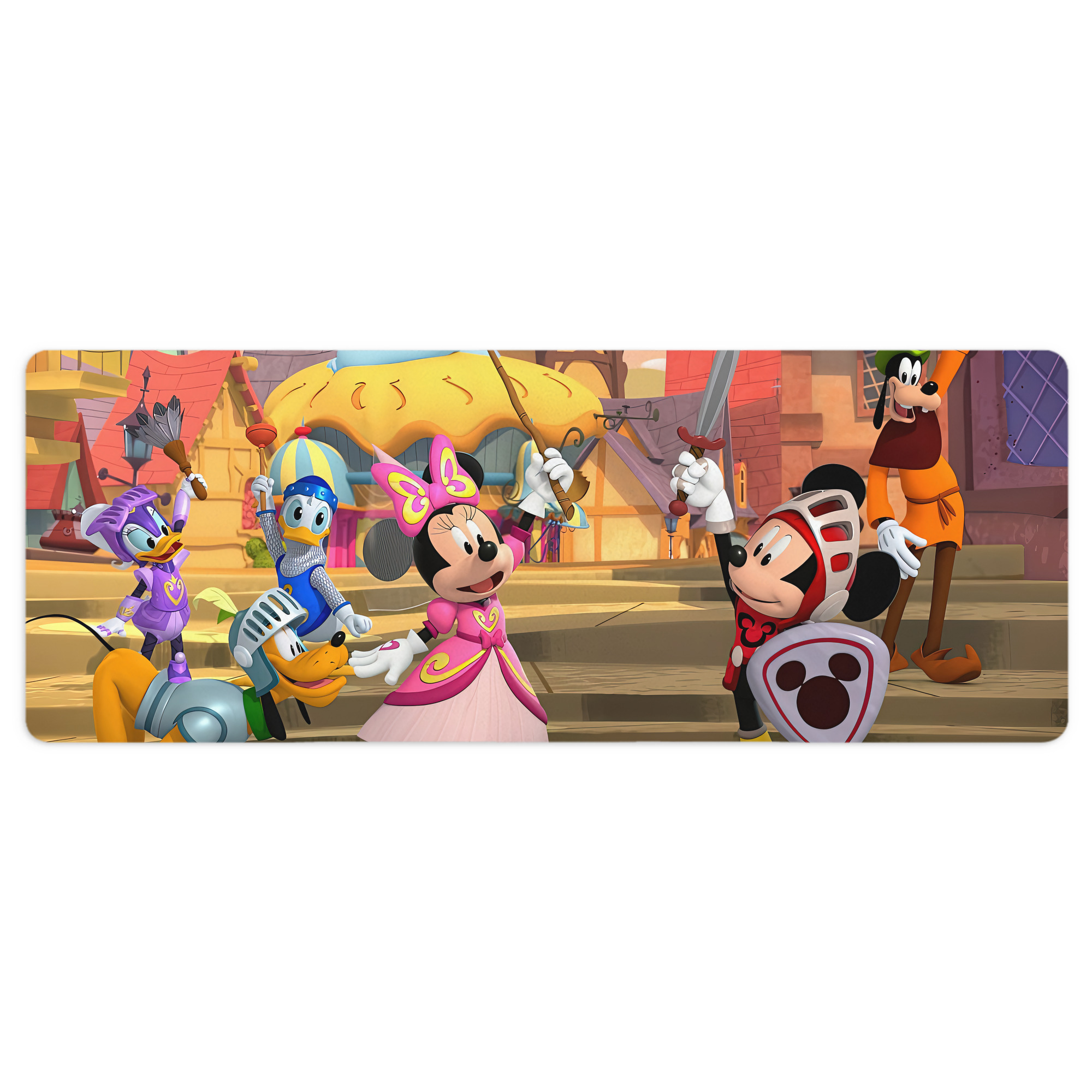 ミッキーマウス Mickey Mouse ステッチ加工 大判デスクマット／滑り止めマウスパッド