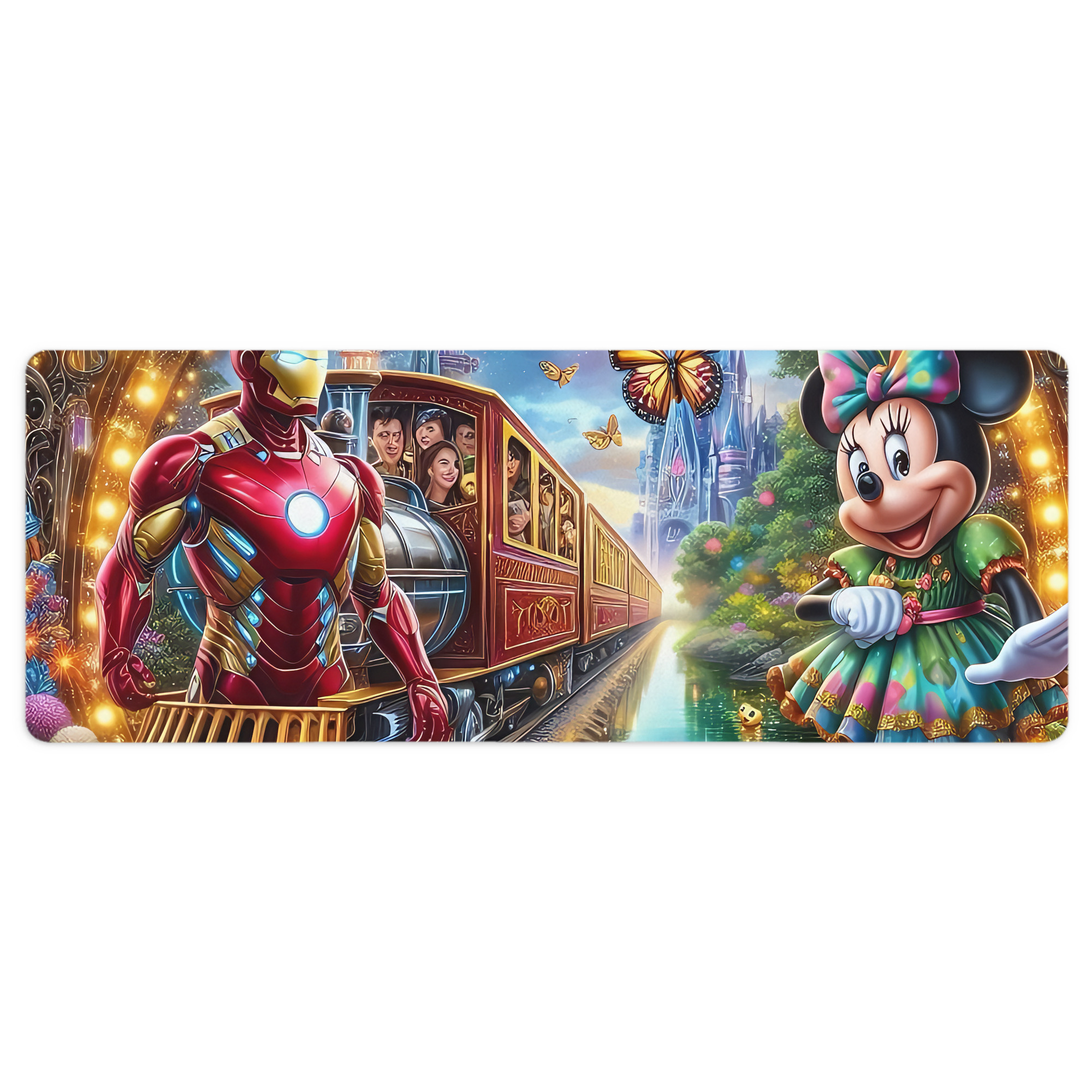 ミッキーマウス Mickey Mouse ステッチ加工 大判デスクマット／滑り止めマウスパッド