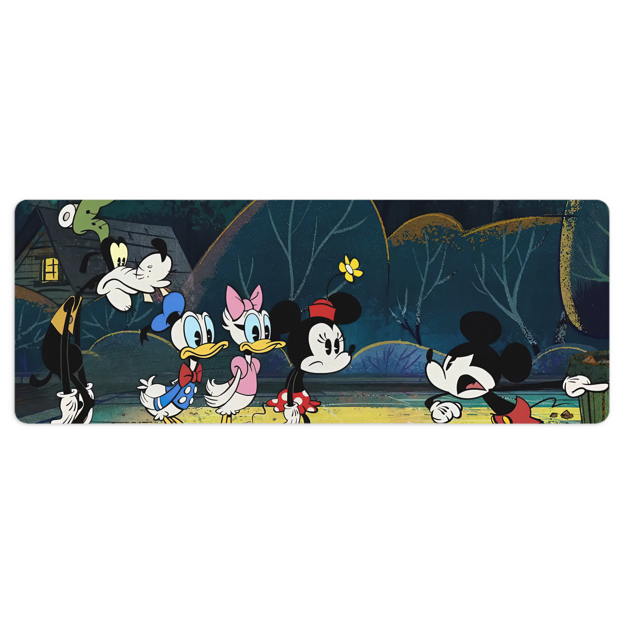 ミッキーマウス Mickey Mouse ステッチ加工 大判デスクマット／滑り止めマウスパッド