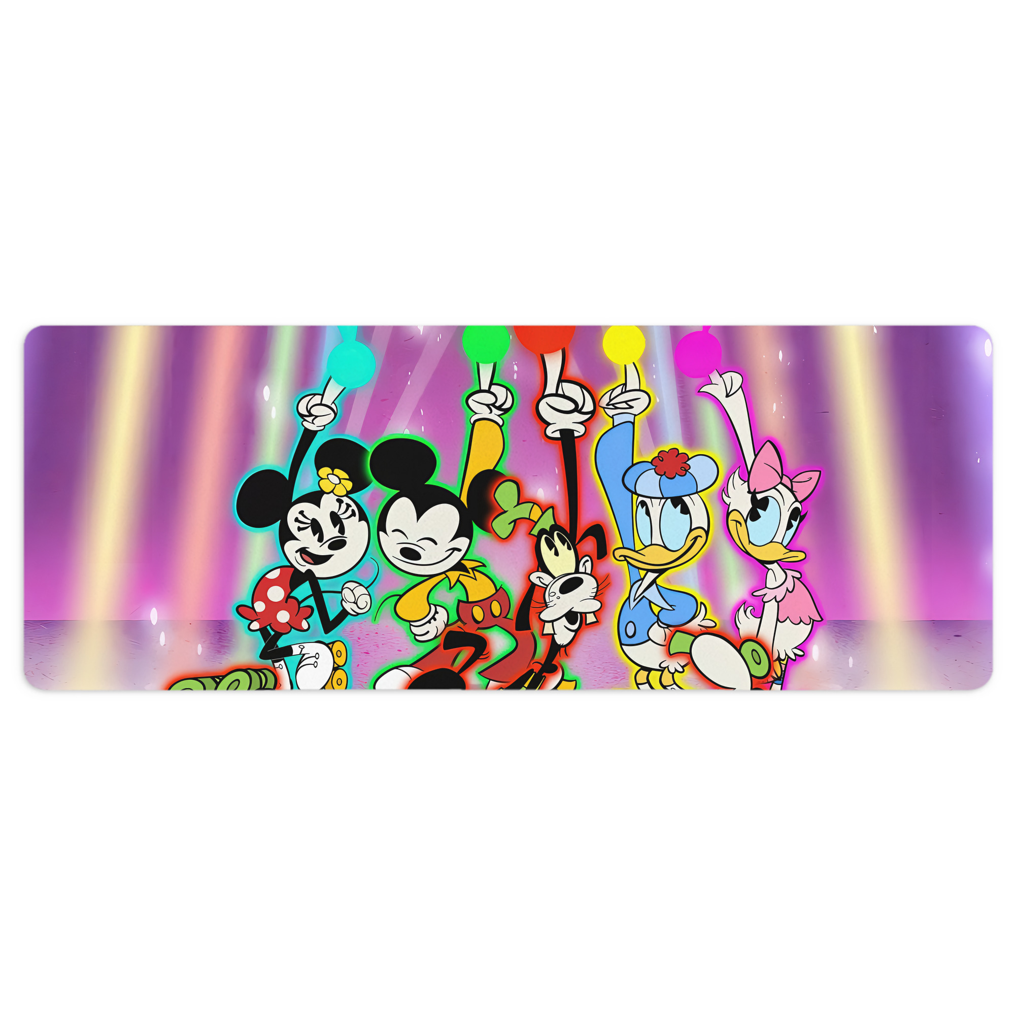ミッキーマウス Mickey Mouse ステッチ加工 大判デスクマット／滑り止めマウスパッド