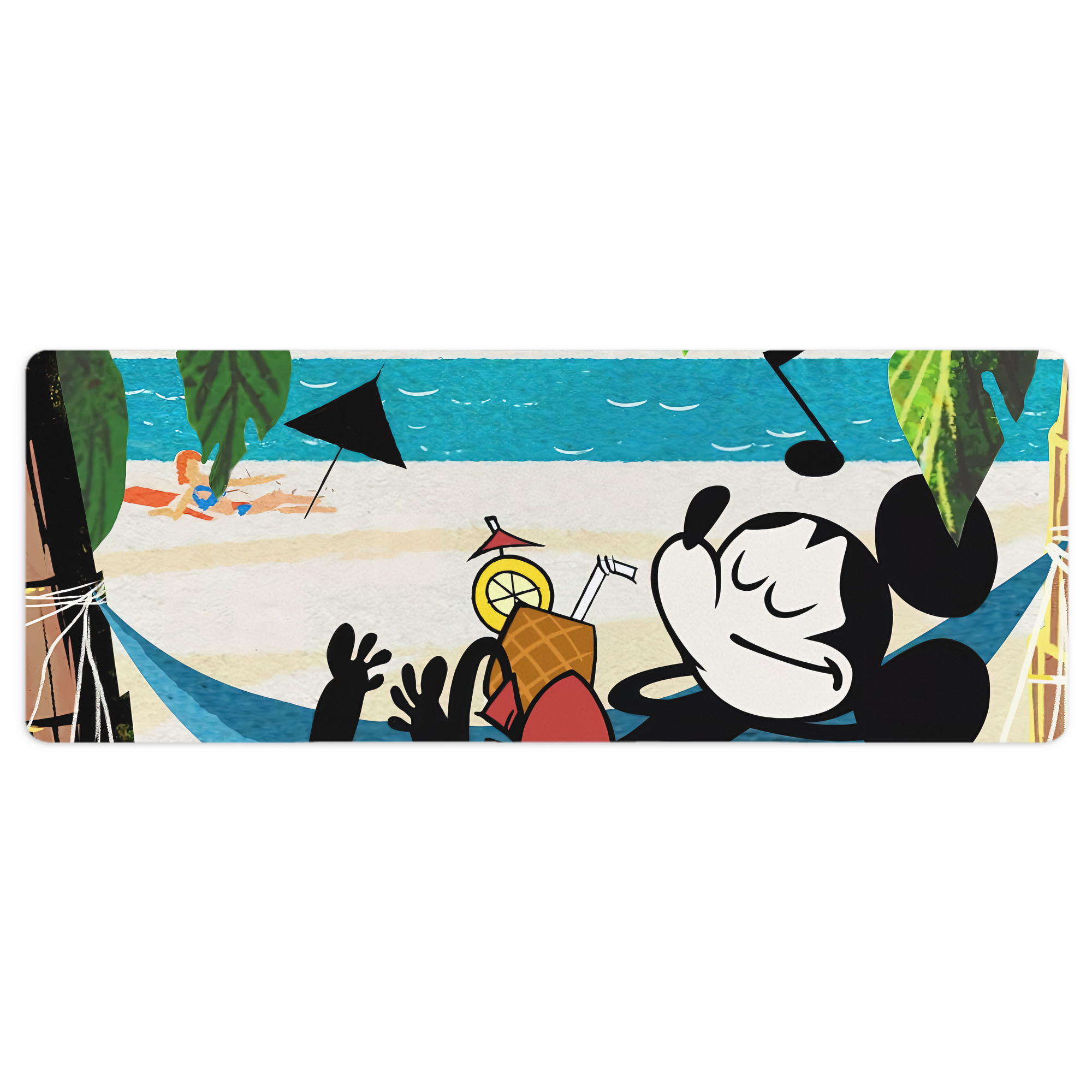 ミッキーマウス Mickey Mouse ステッチ加工 大判デスクマット／滑り止めマウスパッド