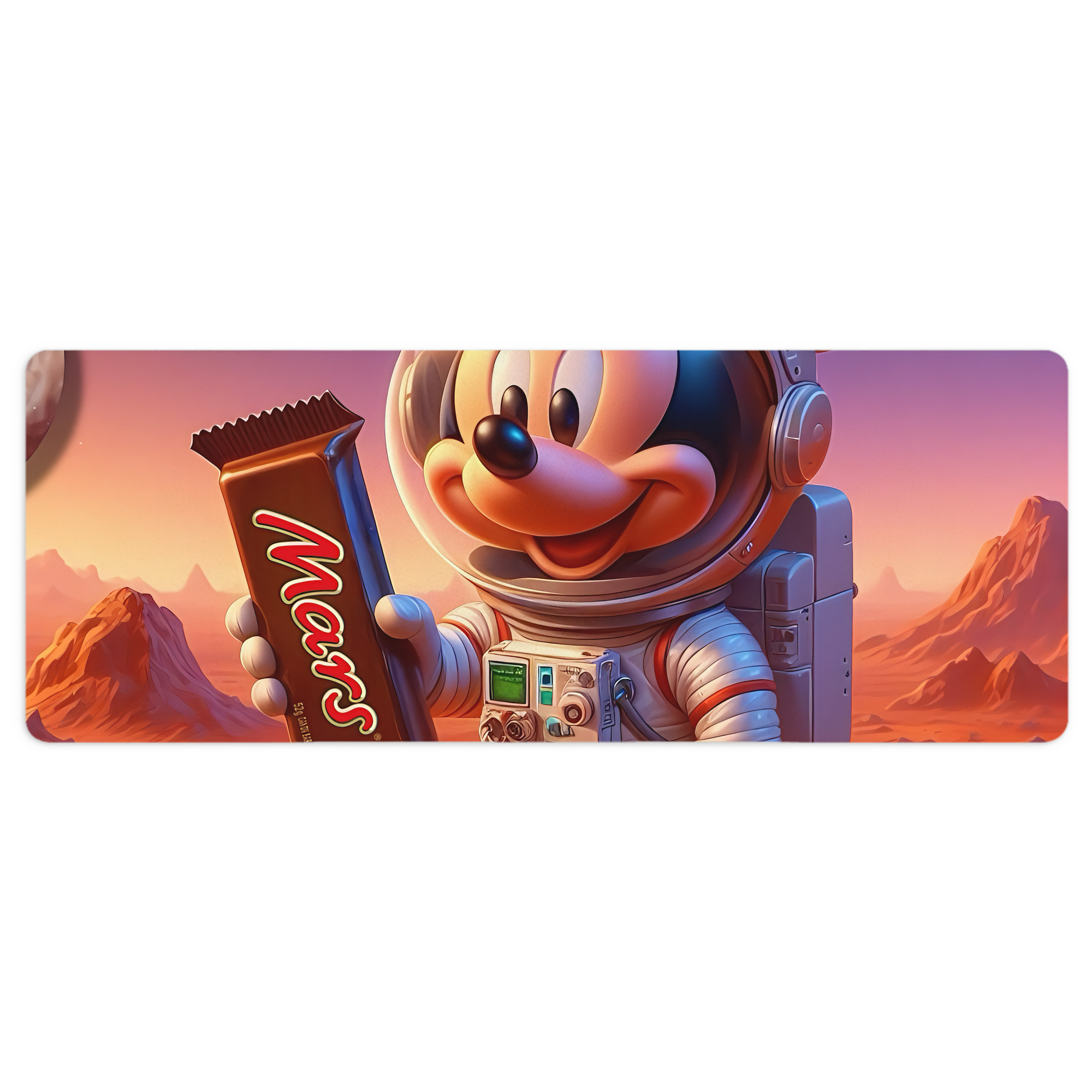 ミッキーマウス Mickey Mouse ステッチ加工 大判デスクマット／滑り止めマウスパッド