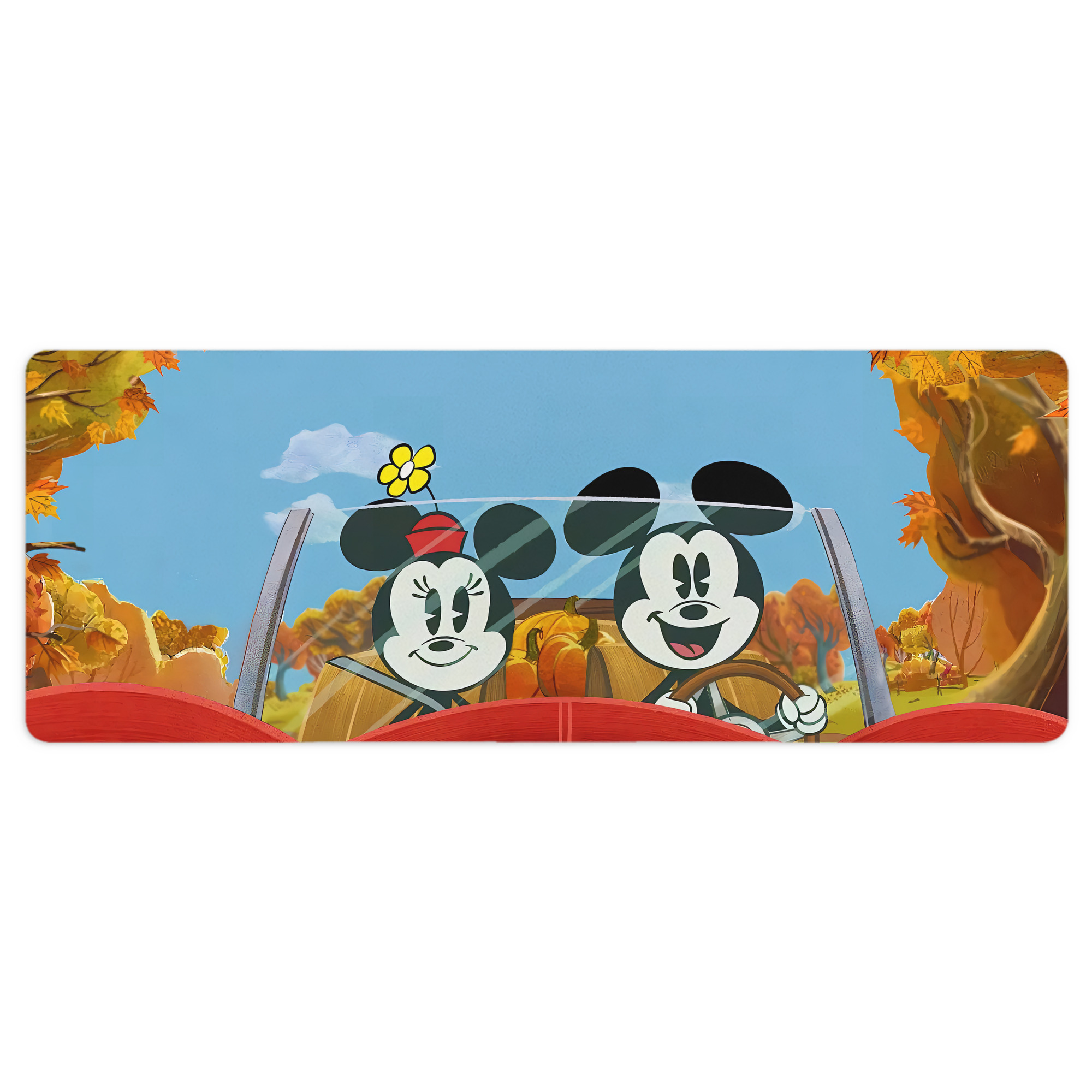 ミッキーマウス Mickey Mouse ステッチ加工 大判デスクマット／滑り止めマウスパッド