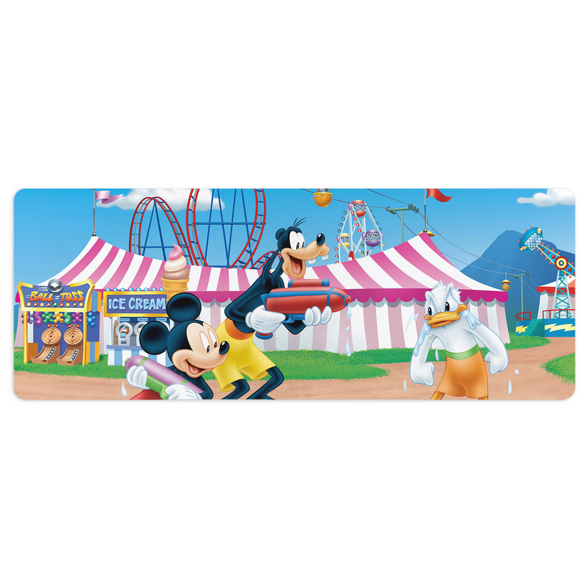 ミッキーマウス Mickey Mouse ステッチ加工 大判デスクマット／滑り止めマウスパッド