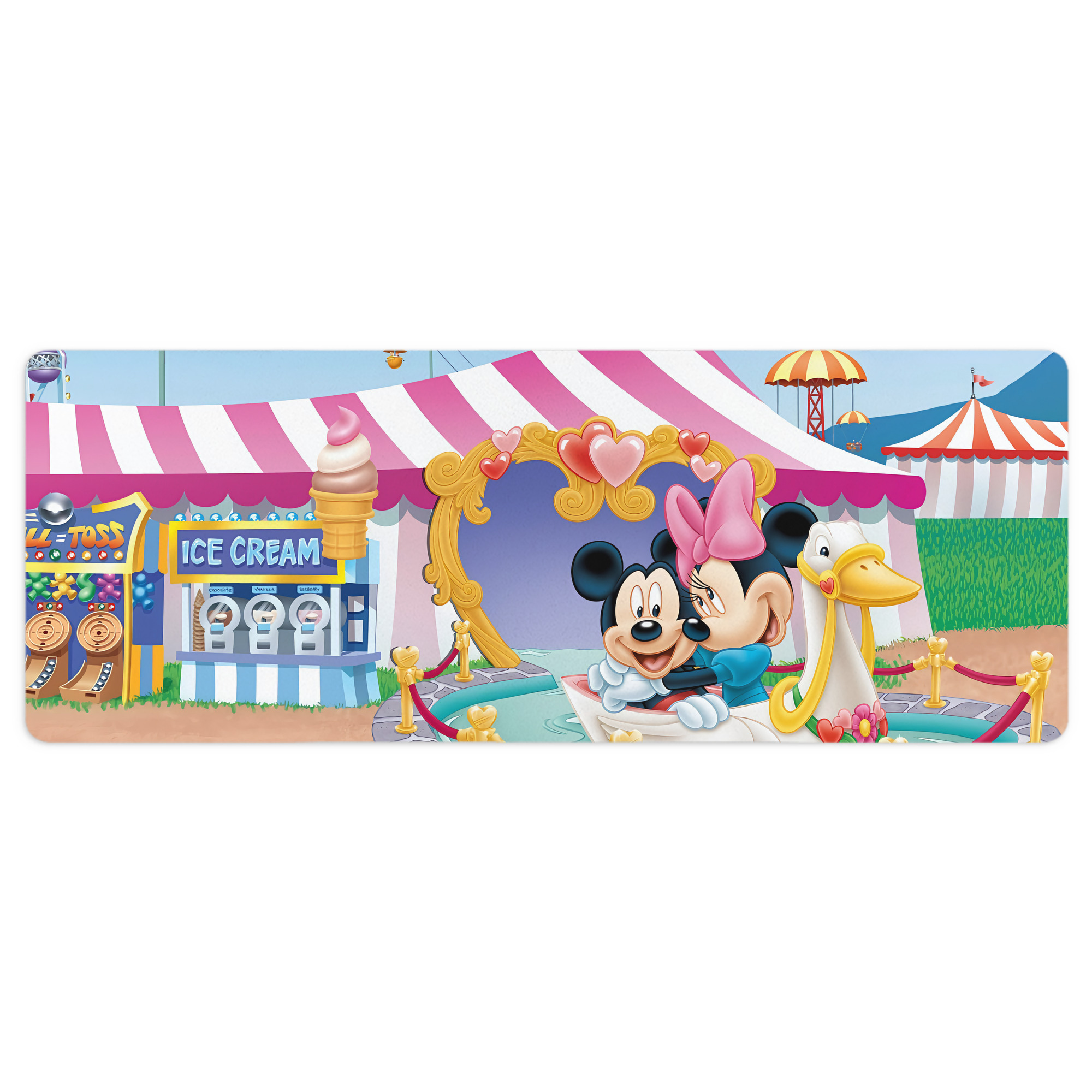 ミッキーマウス Mickey Mouse ステッチ加工 大判デスクマット／滑り止めマウスパッド