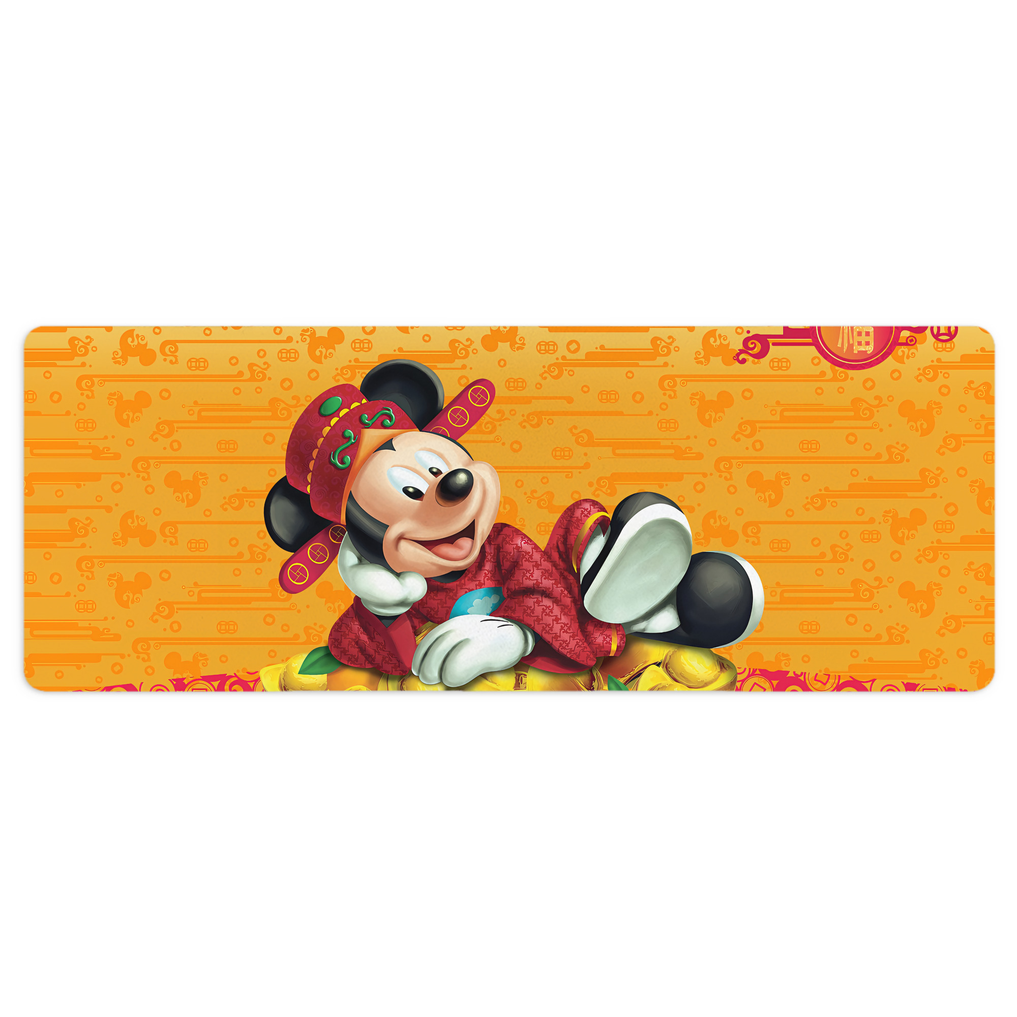 ミッキーマウス Mickey Mouse ステッチ加工 大判デスクマット／滑り止めマウスパッド
