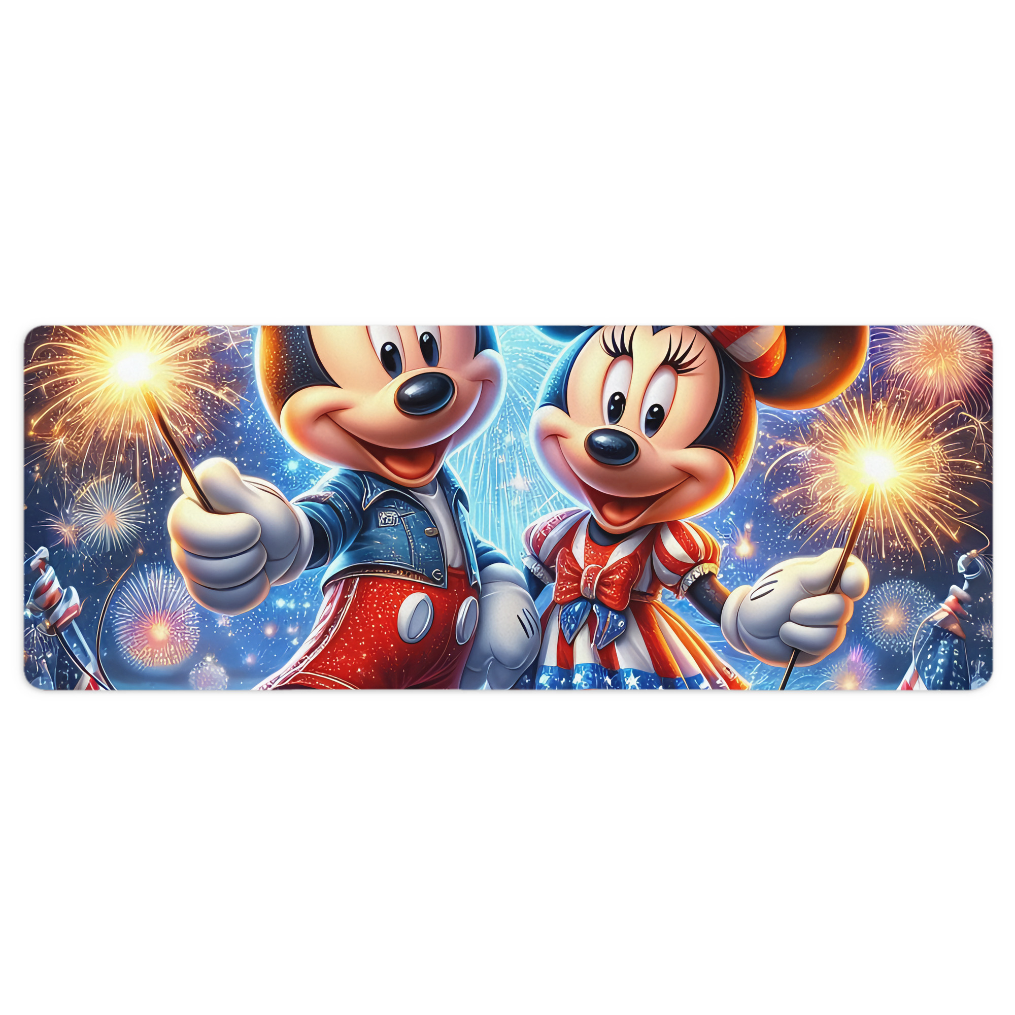 ミッキーマウス Mickey Mouse ステッチ加工 大判デスクマット／滑り止めマウスパッド
