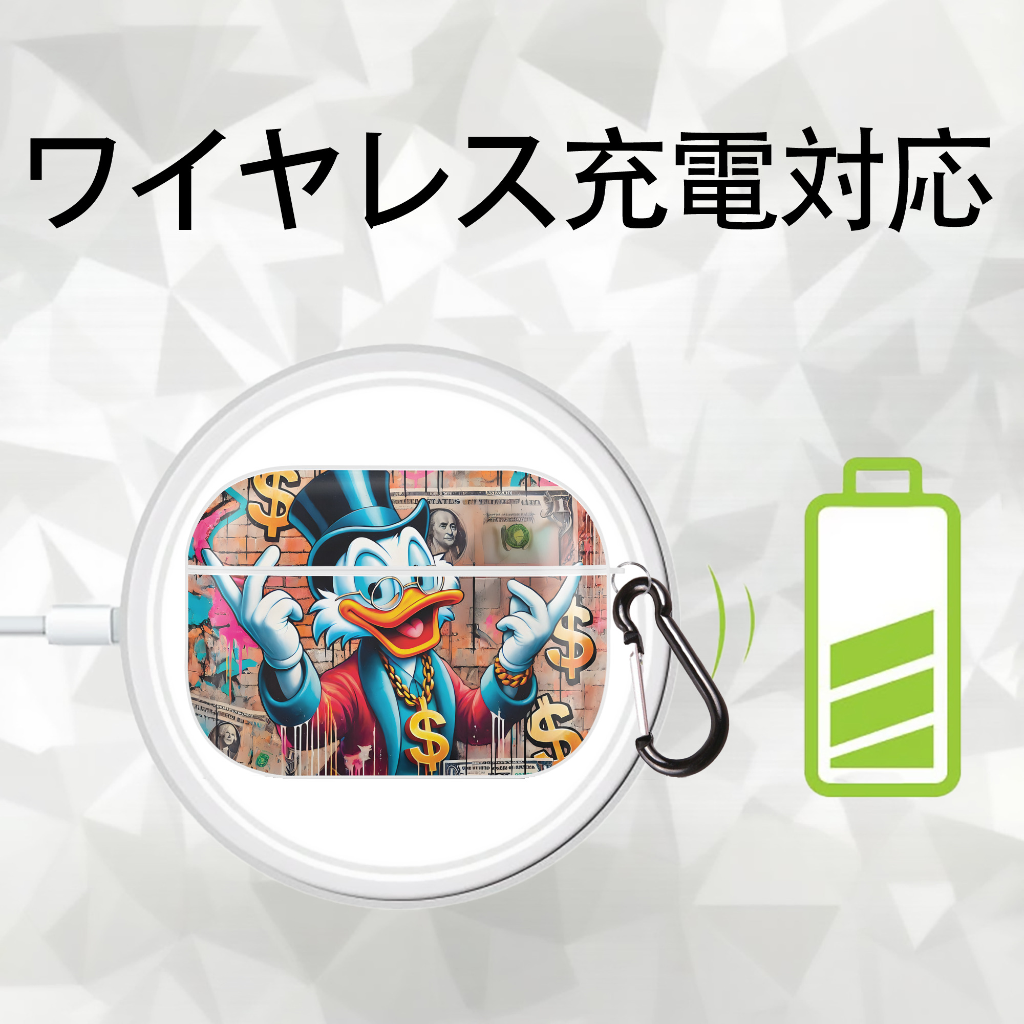 ミッキーマウス Mickey Mouse 【AirPods Pro用】ハードシェル保護ケース 耐衝撃・防指紋・カラビナ付き商品仕様