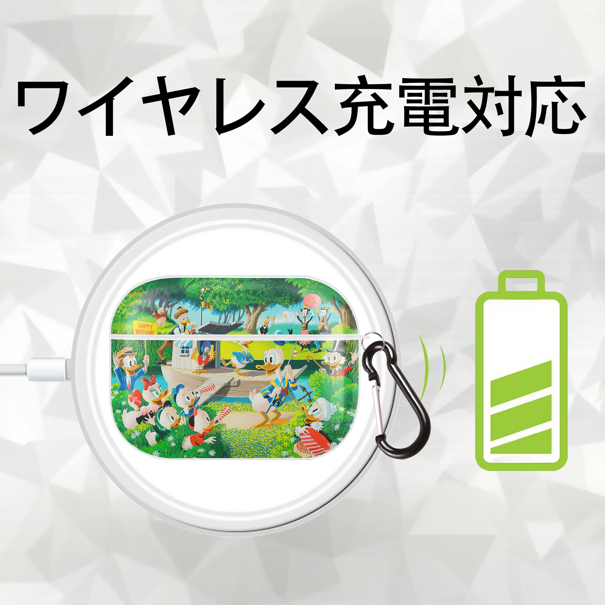 ミッキーマウス Mickey Mouse 【AirPods Pro用】ハードシェル保護ケース 耐衝撃・防指紋・カラビナ付き商品仕様