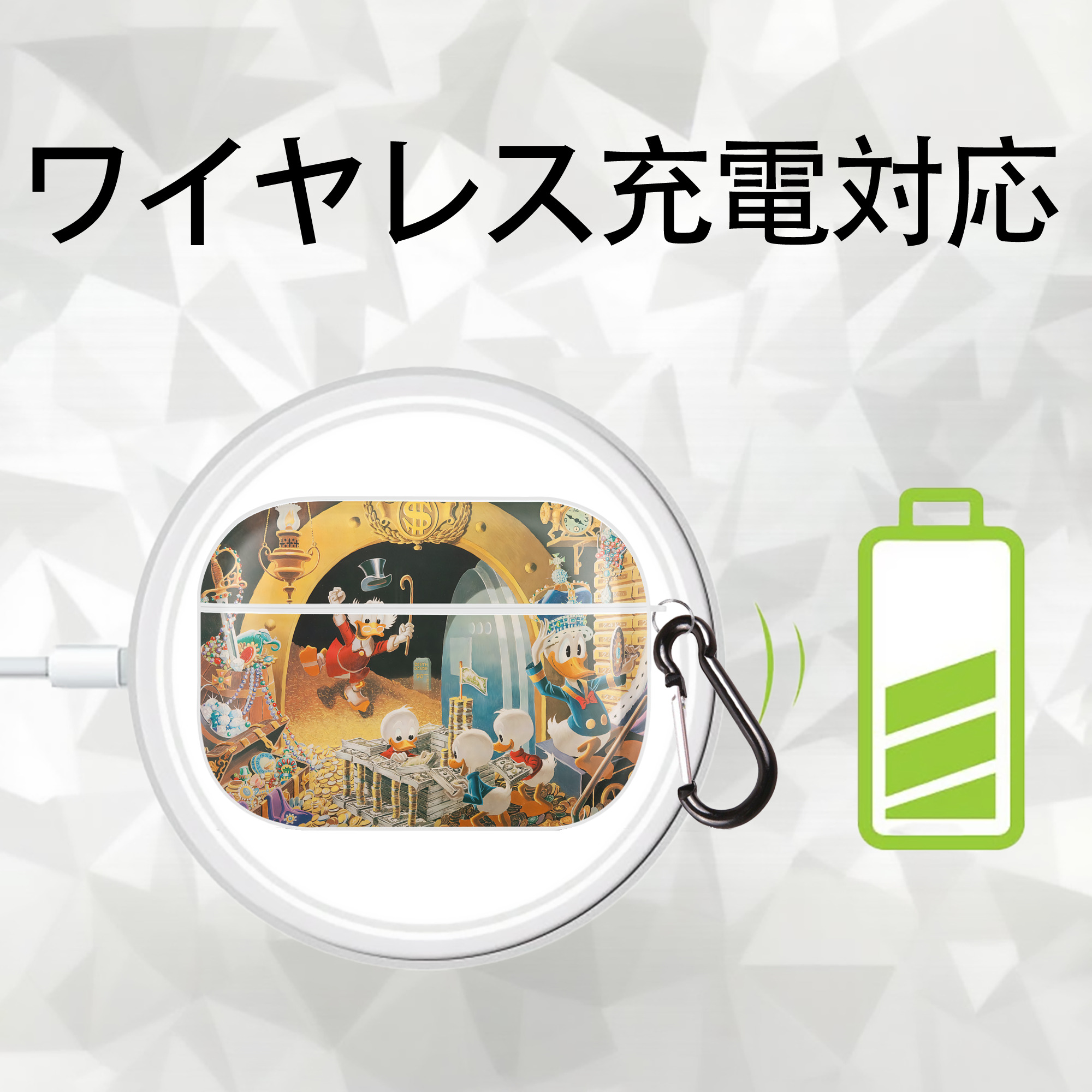 ミッキーマウス Mickey Mouse 【AirPods Pro用】ハードシェル保護ケース 耐衝撃・防指紋・カラビナ付き商品仕様