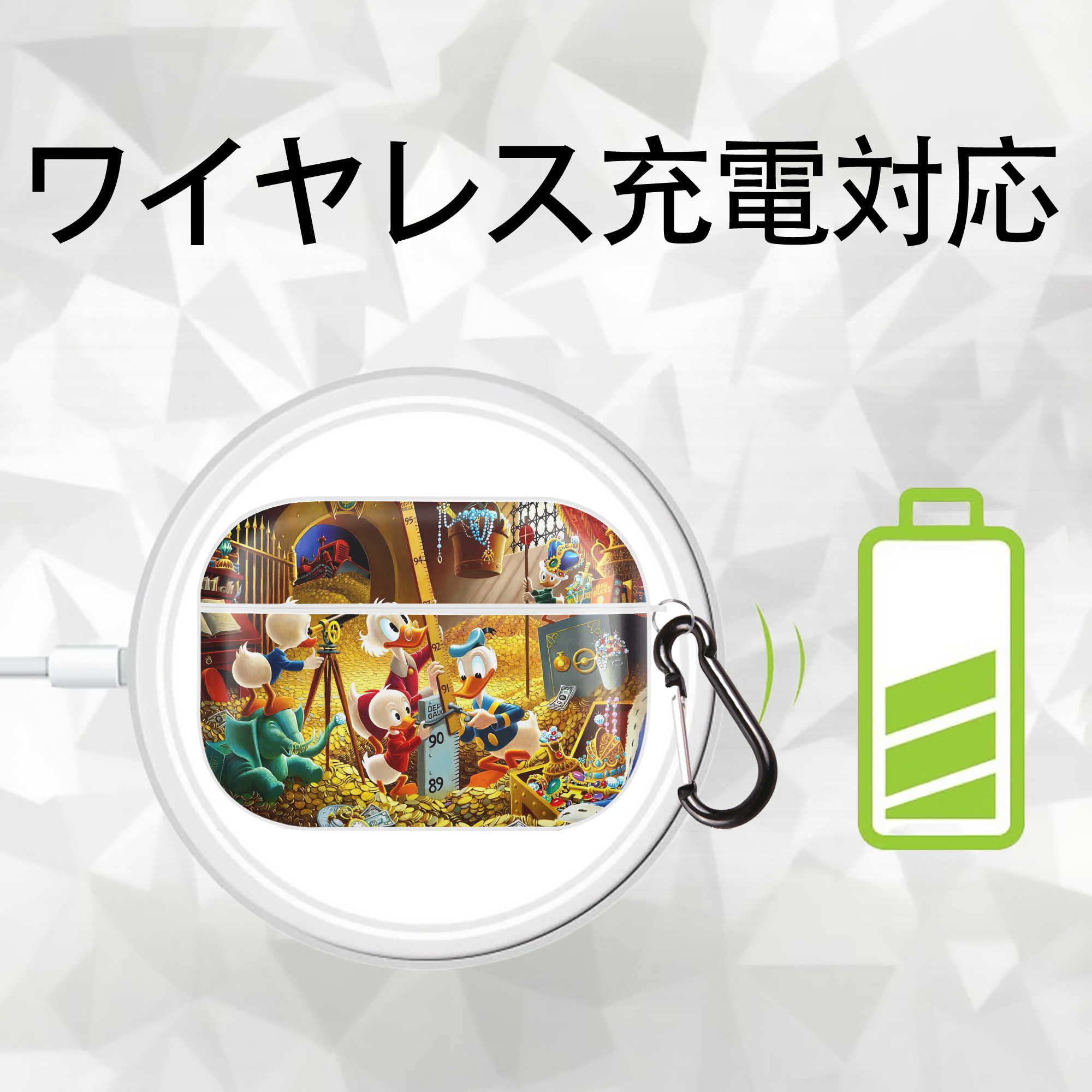 ミッキーマウス Mickey Mouse 【AirPods Pro用】ハードシェル保護ケース 耐衝撃・防指紋・カラビナ付き商品仕様