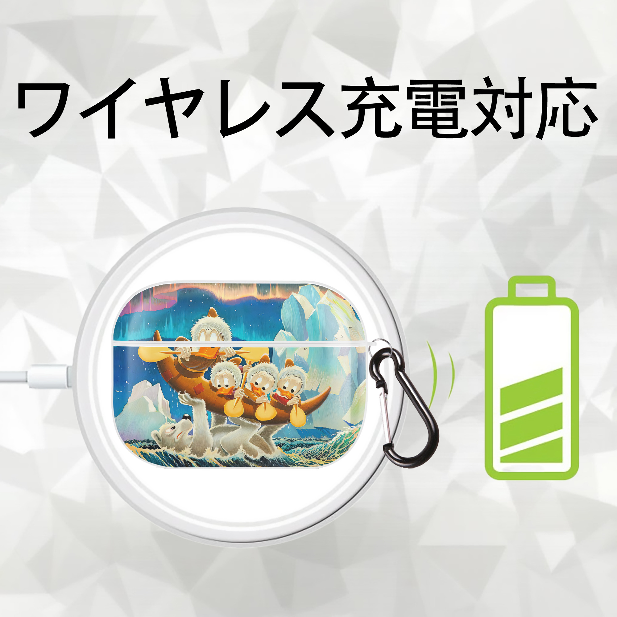 ミッキーマウス Mickey Mouse 【AirPods Pro用】ハードシェル保護ケース 耐衝撃・防指紋・カラビナ付き商品仕様
