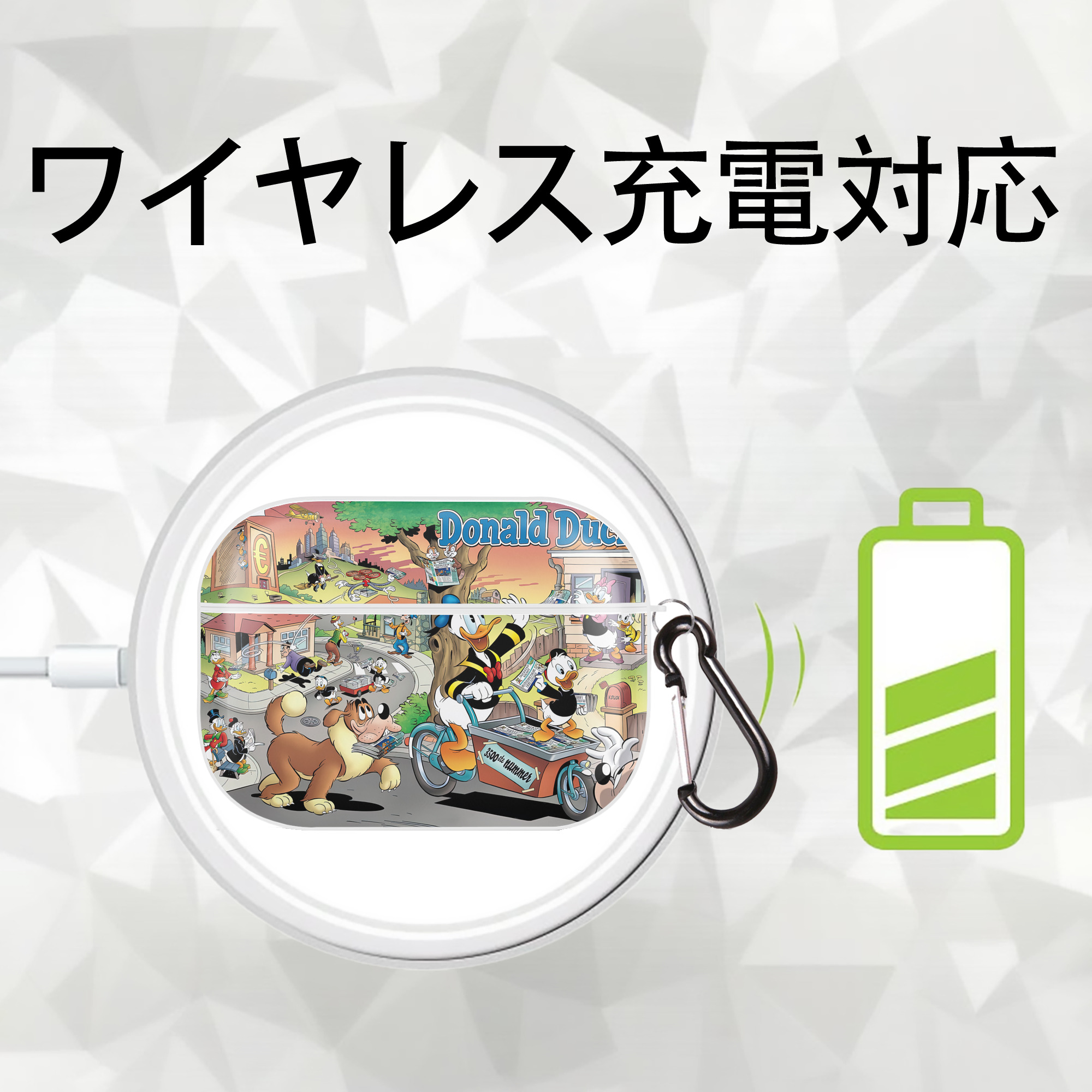 ミッキーマウス Mickey Mouse 【AirPods Pro用】ハードシェル保護ケース 耐衝撃・防指紋・カラビナ付き商品仕様