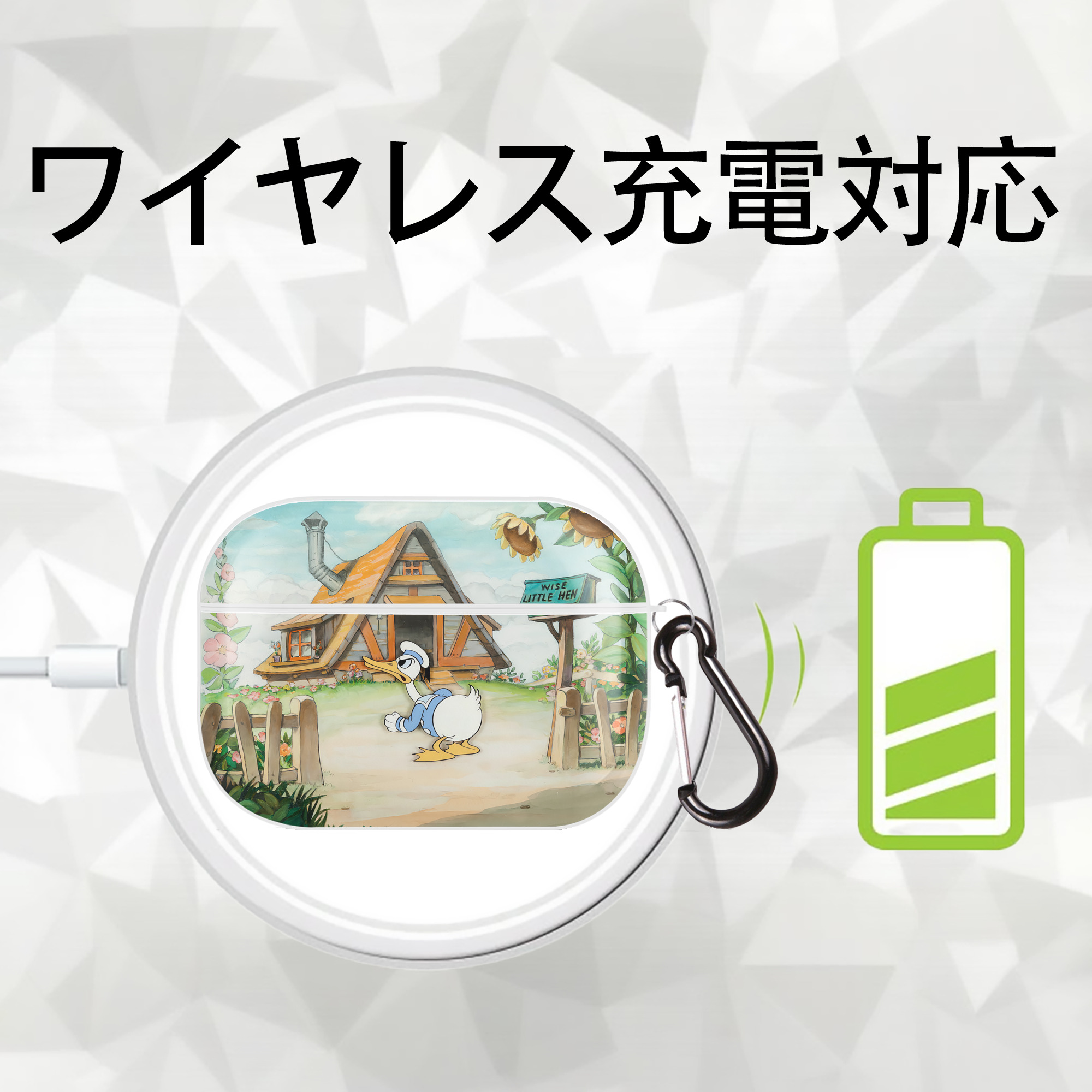 ミッキーマウス Mickey Mouse 【AirPods Pro用】ハードシェル保護ケース 耐衝撃・防指紋・カラビナ付き商品仕様