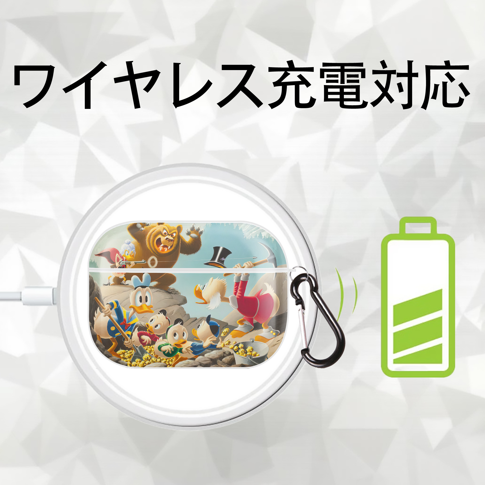 ミッキーマウス Mickey Mouse 【AirPods Pro用】ハードシェル保護ケース 耐衝撃・防指紋・カラビナ付き商品仕様
