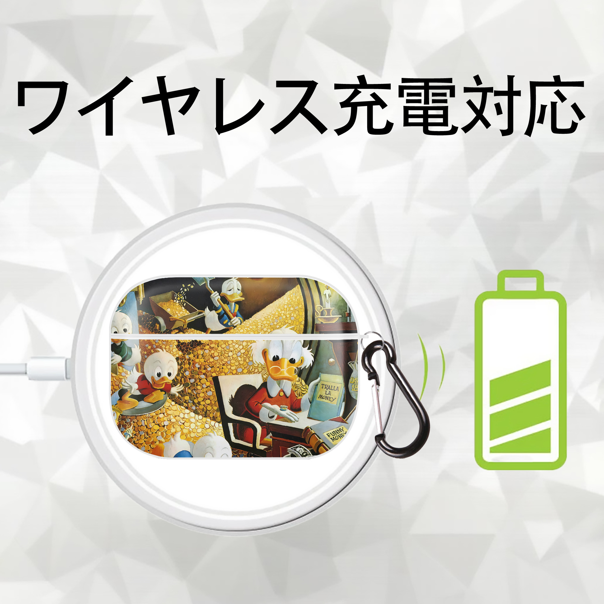 ミッキーマウス Mickey Mouse 【AirPods Pro用】ハードシェル保護ケース 耐衝撃・防指紋・カラビナ付き商品仕様
