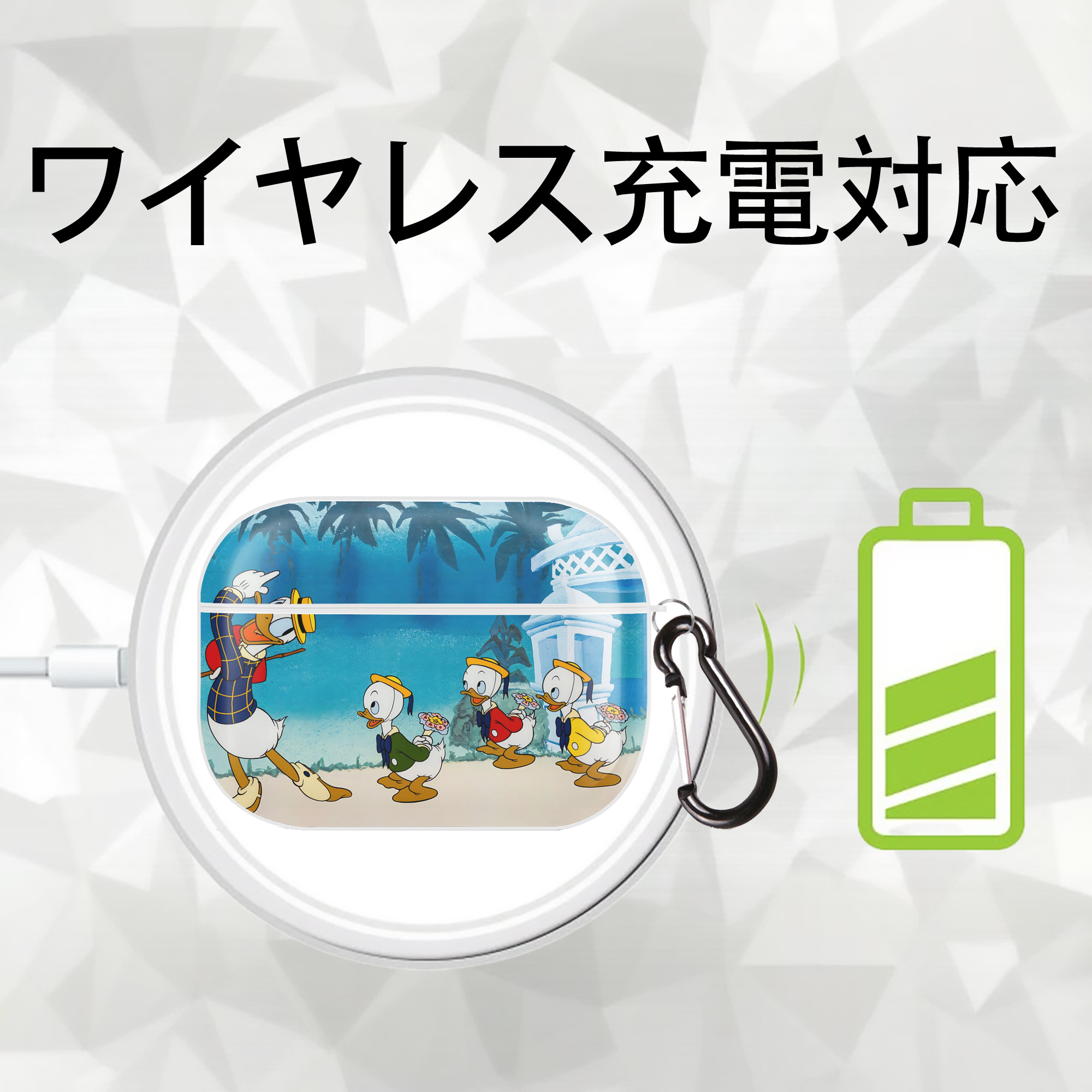 ミッキーマウス Mickey Mouse 【AirPods Pro用】ハードシェル保護ケース 耐衝撃・防指紋・カラビナ付き商品仕様