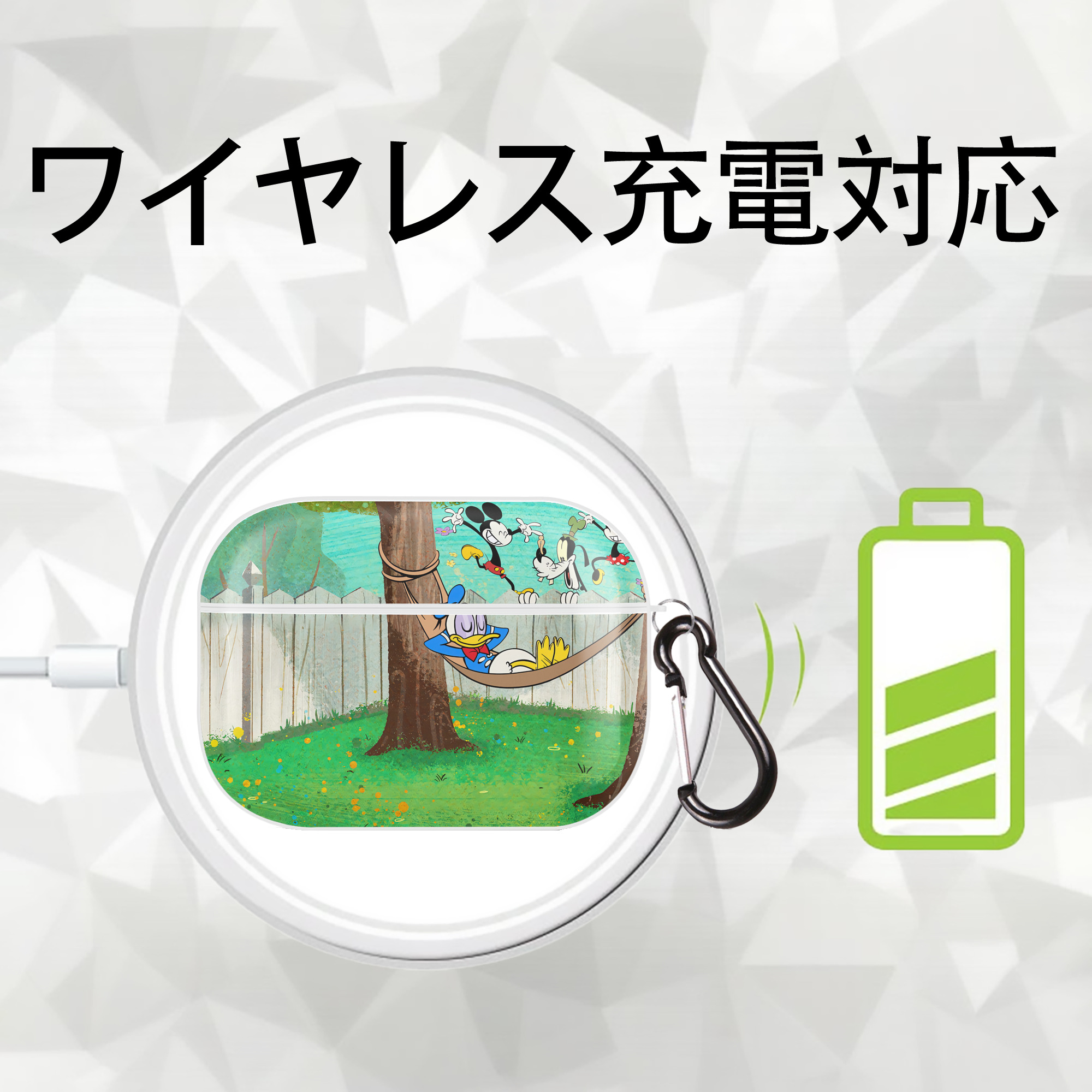 ミッキーマウス Mickey Mouse 【AirPods Pro用】ハードシェル保護ケース 耐衝撃・防指紋・カラビナ付き商品仕様