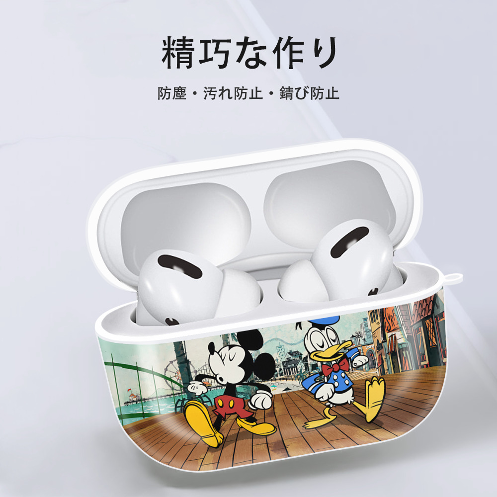 ミッキーマウス Mickey Mouse 【AirPods Pro用】ハードシェル保護ケース 耐衝撃・防指紋・カラビナ付き商品仕様