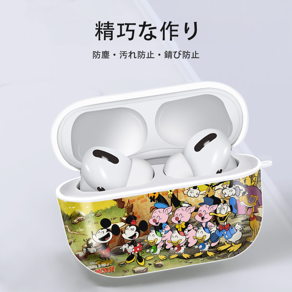 ミッキーマウス Mickey Mouse 【AirPods Pro用】ハードシェル保護ケース 耐衝撃・防指紋・カラビナ付き商品仕様