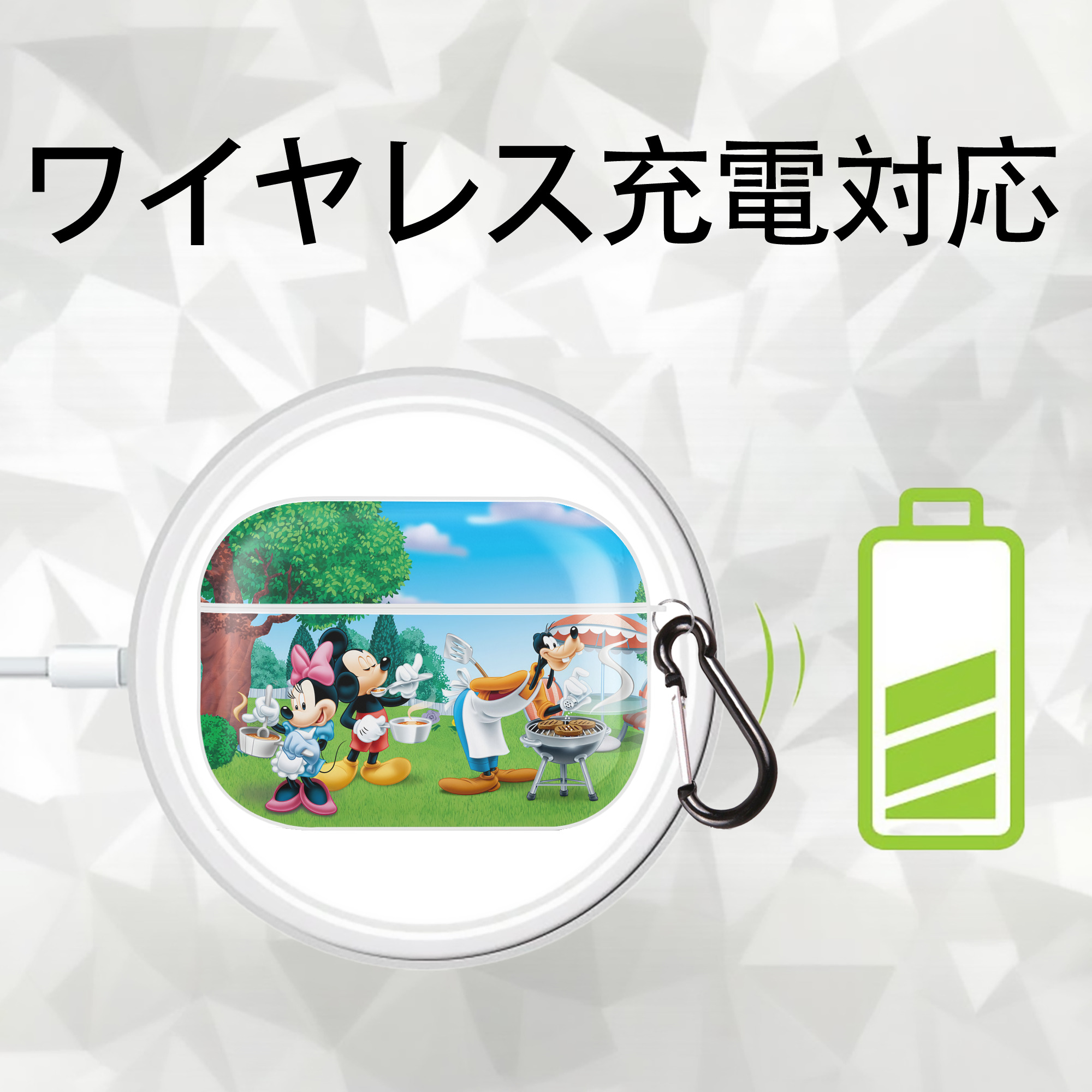 ミッキーマウス Mickey Mouse 【AirPods Pro用】ハードシェル保護ケース 耐衝撃・防指紋・カラビナ付き商品仕様