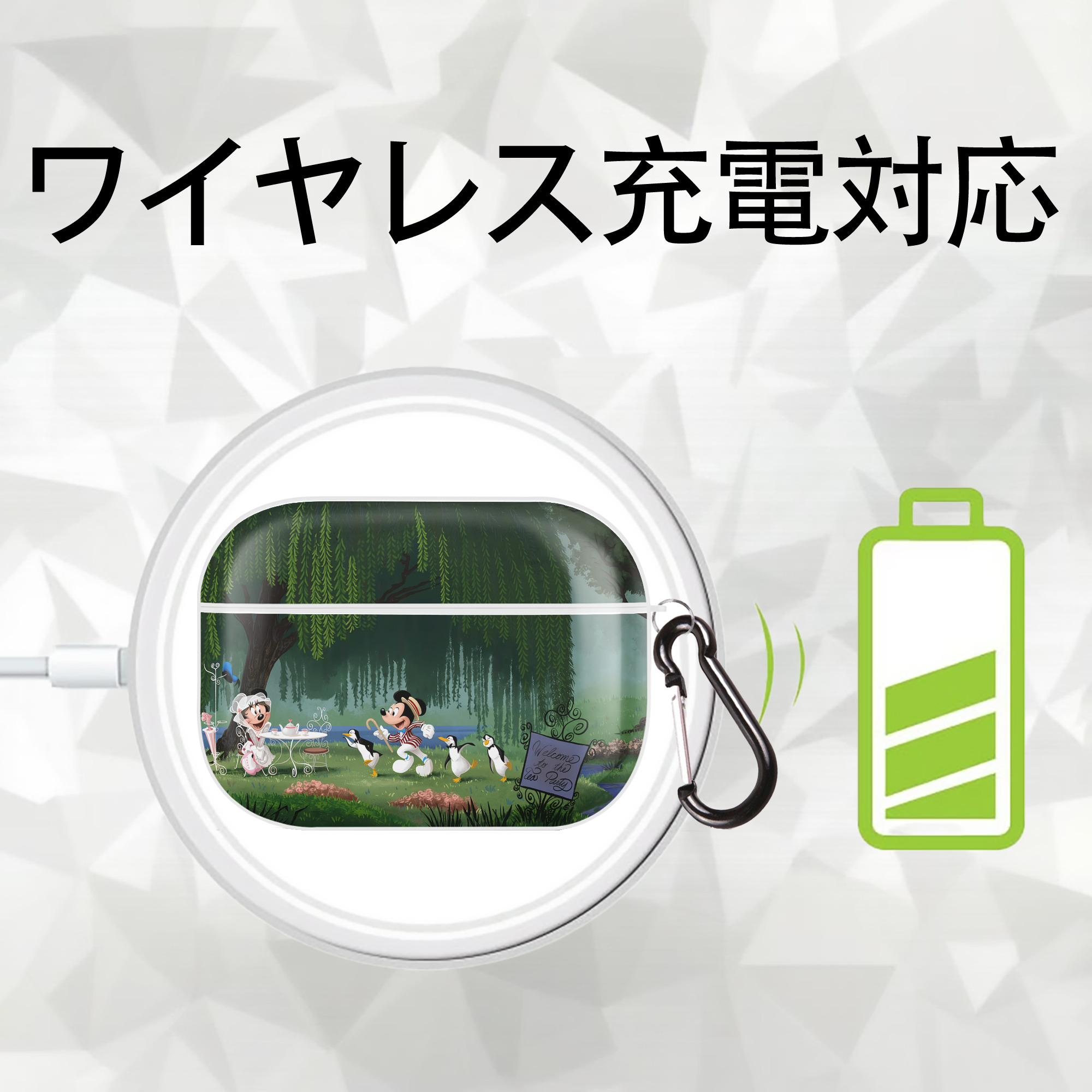 ミッキーマウス Mickey Mouse 【AirPods Pro用】ハードシェル保護ケース 耐衝撃・防指紋・カラビナ付き商品仕様